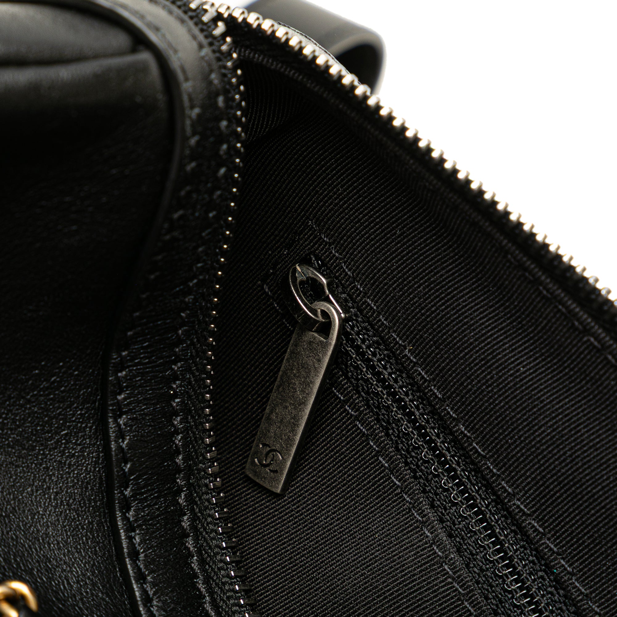 Chanel Calfskin Signature Chain Signe Bowling Bag - image 7