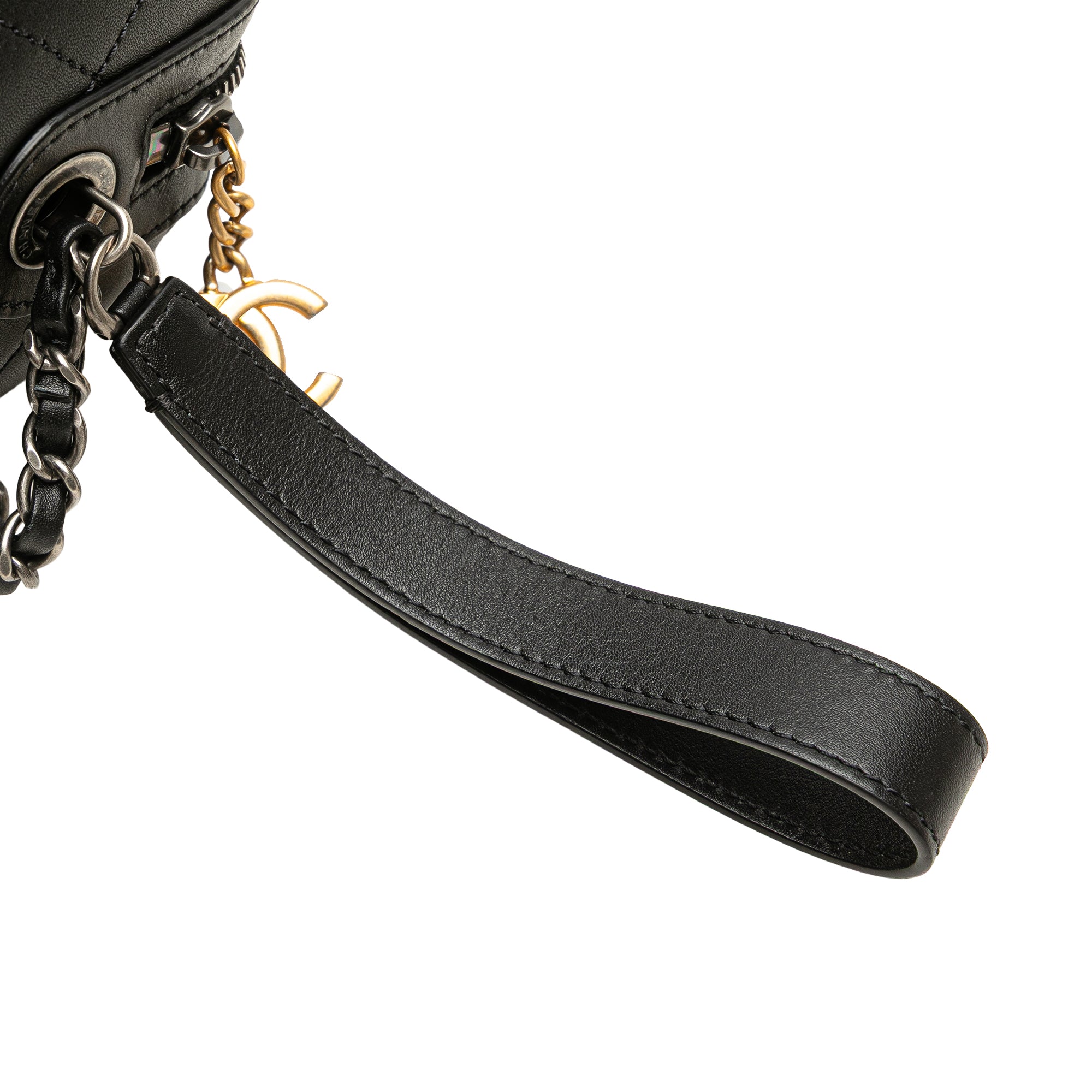 Chanel Calfskin Signature Chain Signe Bowling Bag - image 8