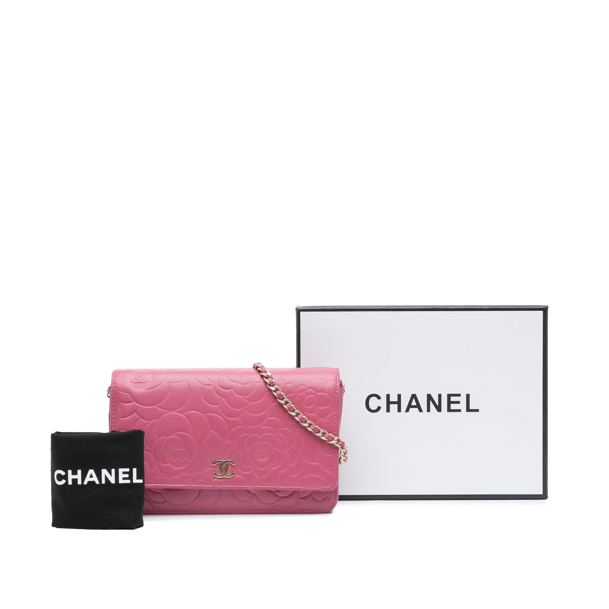 Chanel CC Embossed Lambskin Camellia Wallet On Chain - image 13