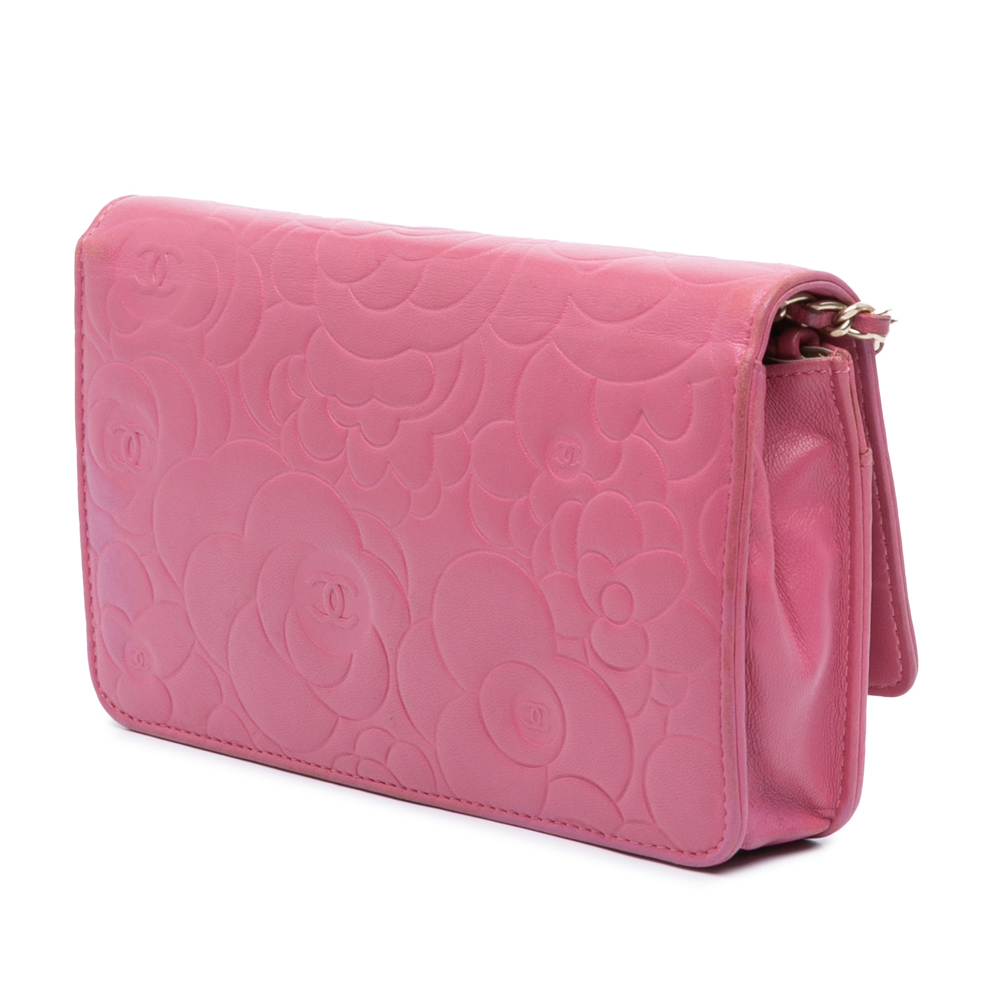 Chanel CC Embossed Lambskin Camellia Wallet On Chain - image 2
