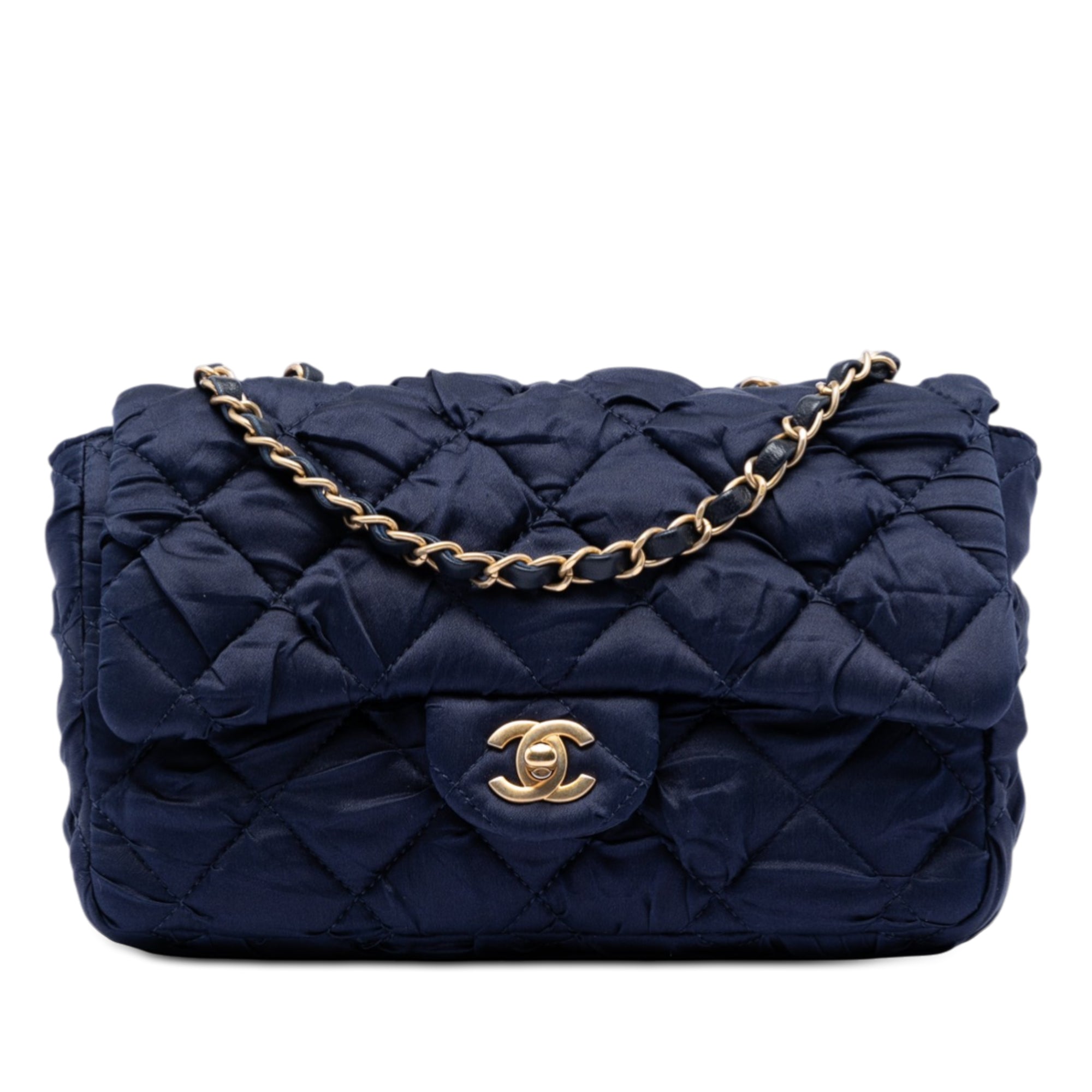 Chanel Medium Crumpled Satin Single Flap - image 1