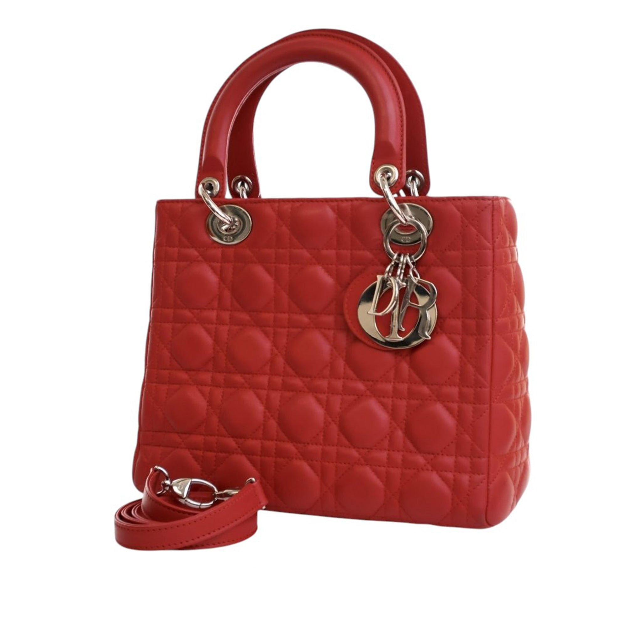 Dior Medium Lambskin Cannage Lady Dior - image 2