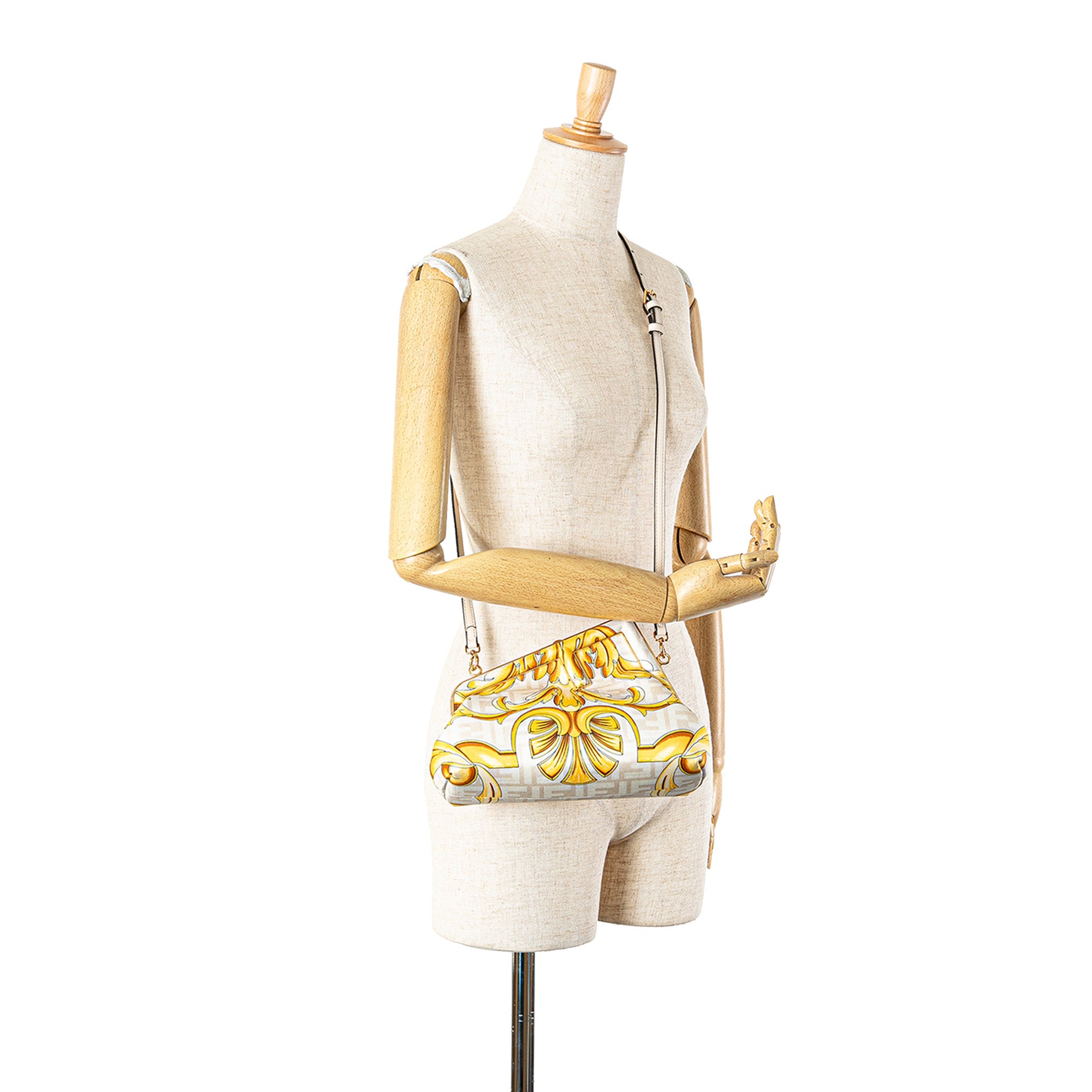 Fendi Fendace Fendi First Coated Canvas FF Baroque Print Crossbody - image 7