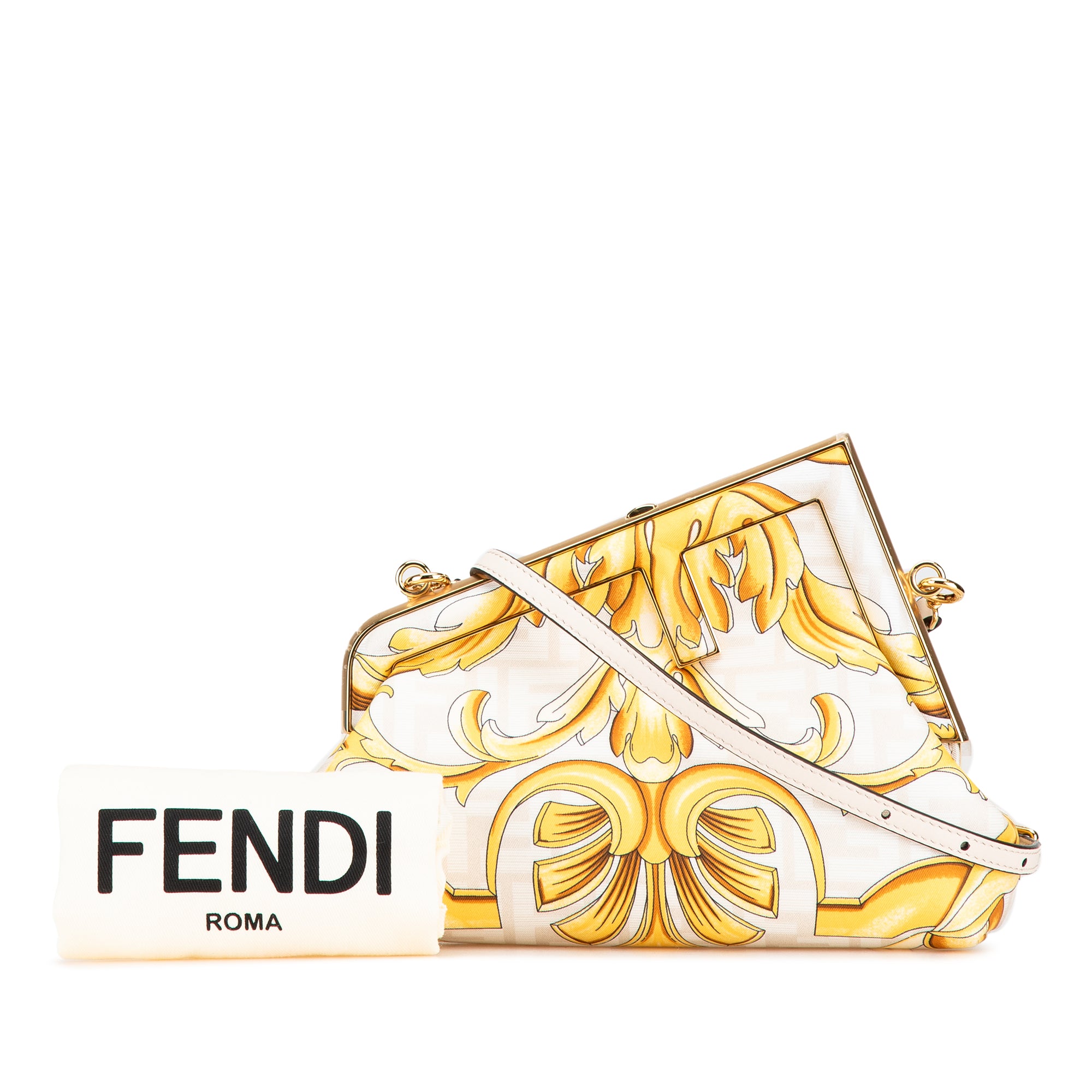 Fendi Fendace Fendi First Coated Canvas FF Baroque Print Crossbody - image 8