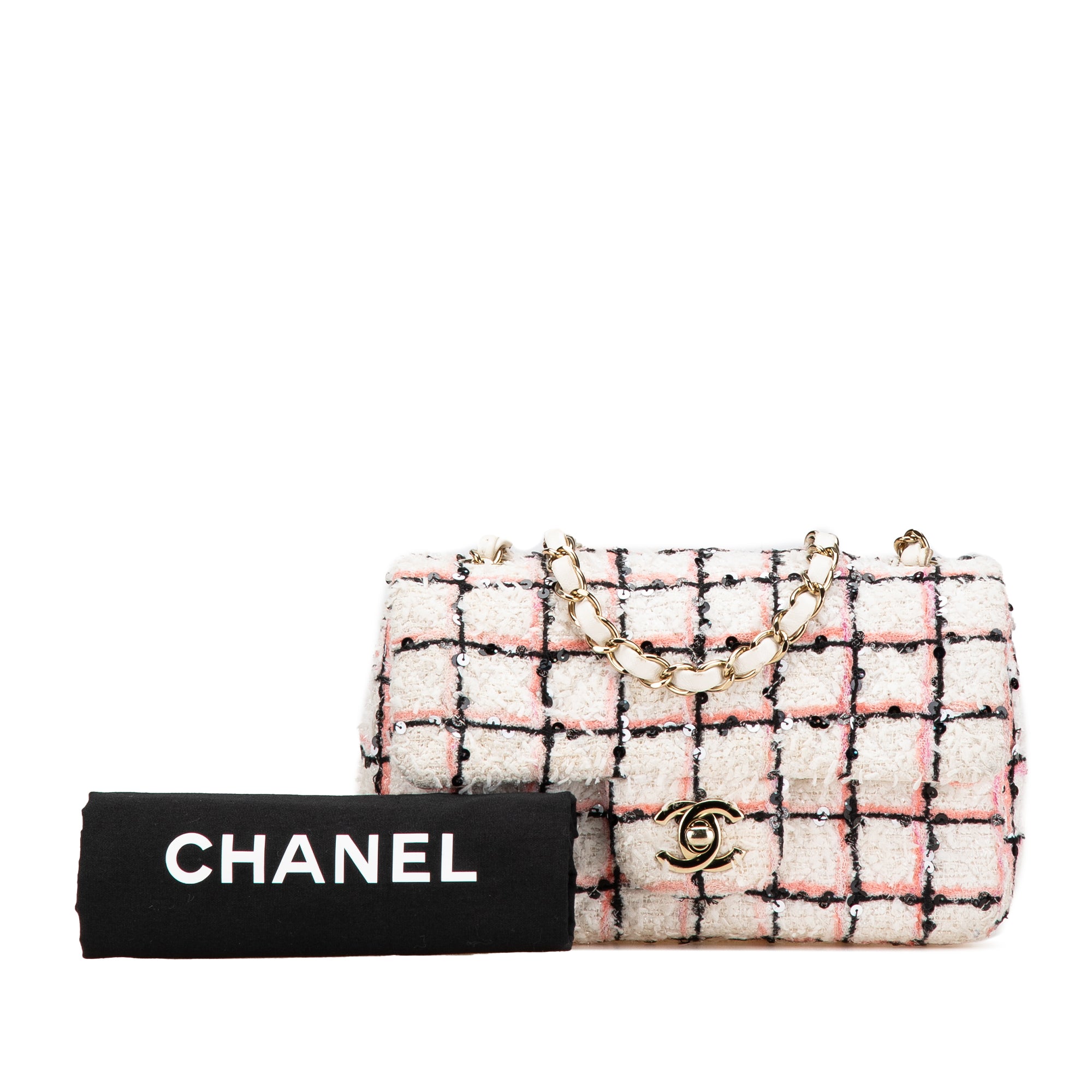 Chanel Mini Rectangular Tweed Sequin Single Flap - image 13