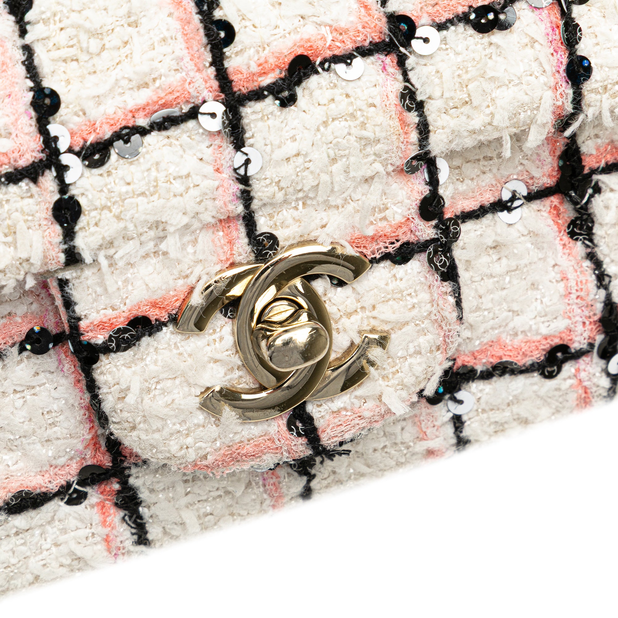 Chanel Mini Rectangular Tweed Sequin Single Flap - image 8