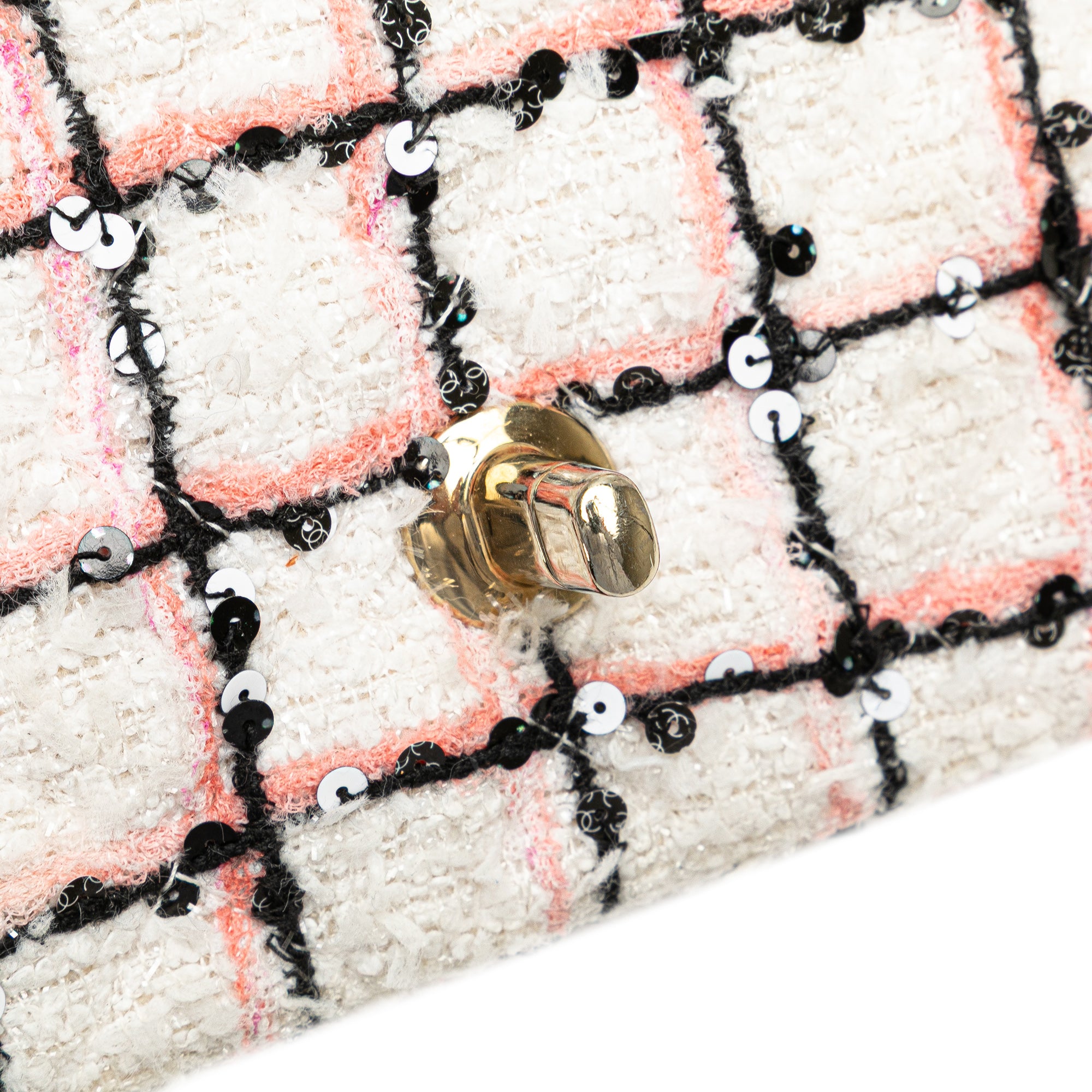 Chanel Mini Rectangular Tweed Sequin Single Flap - image 9