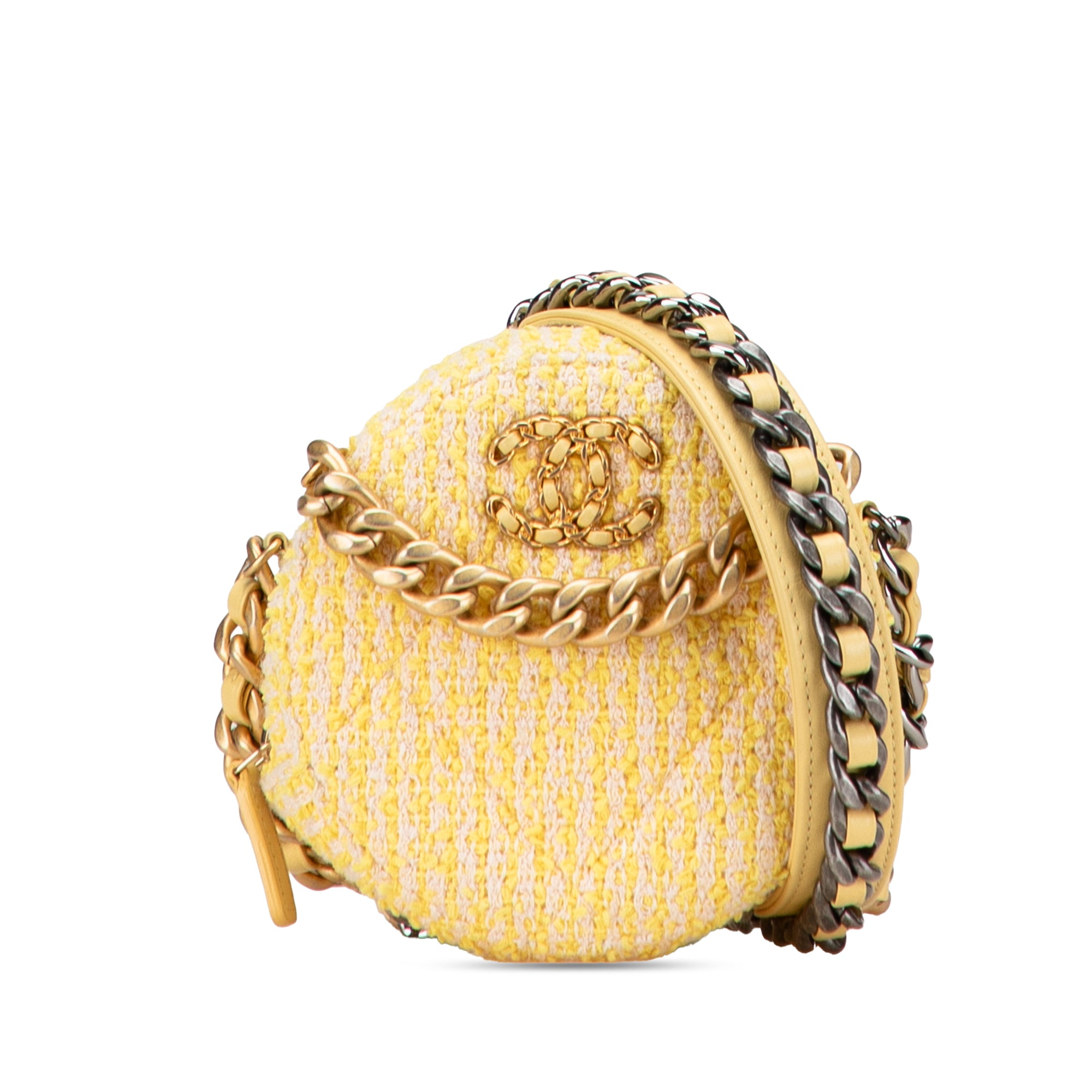 Chanel Tweed 19 Round Clutch with Chain - image 1