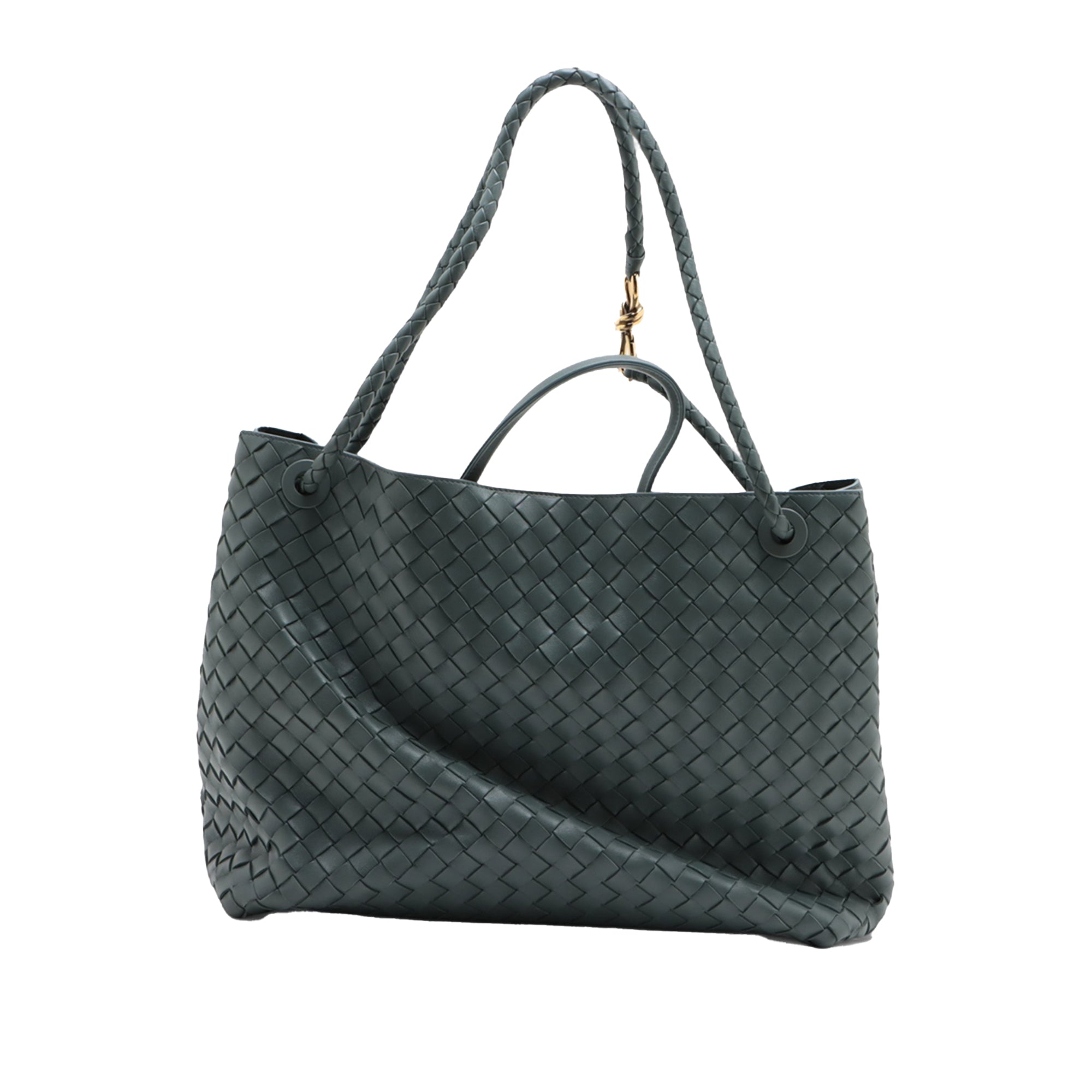Bottega Veneta Large Lambskin Intrecciato Andiamo Satchel - image 1