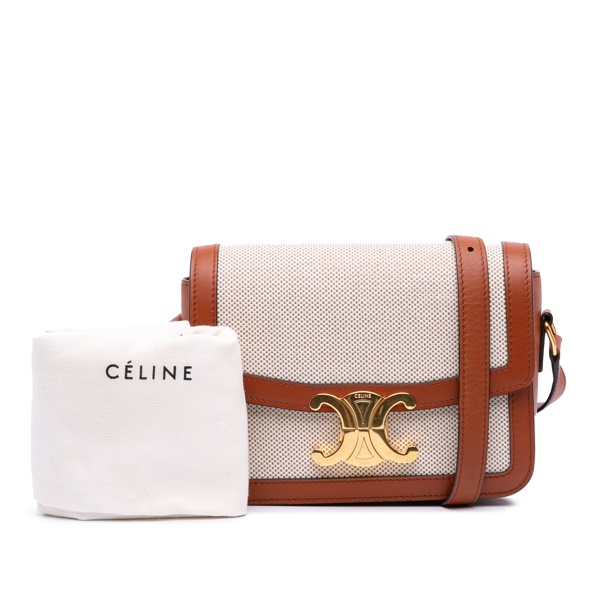 Celine Teen Canvas and Calfskin Triomphe Crossbody - image 8