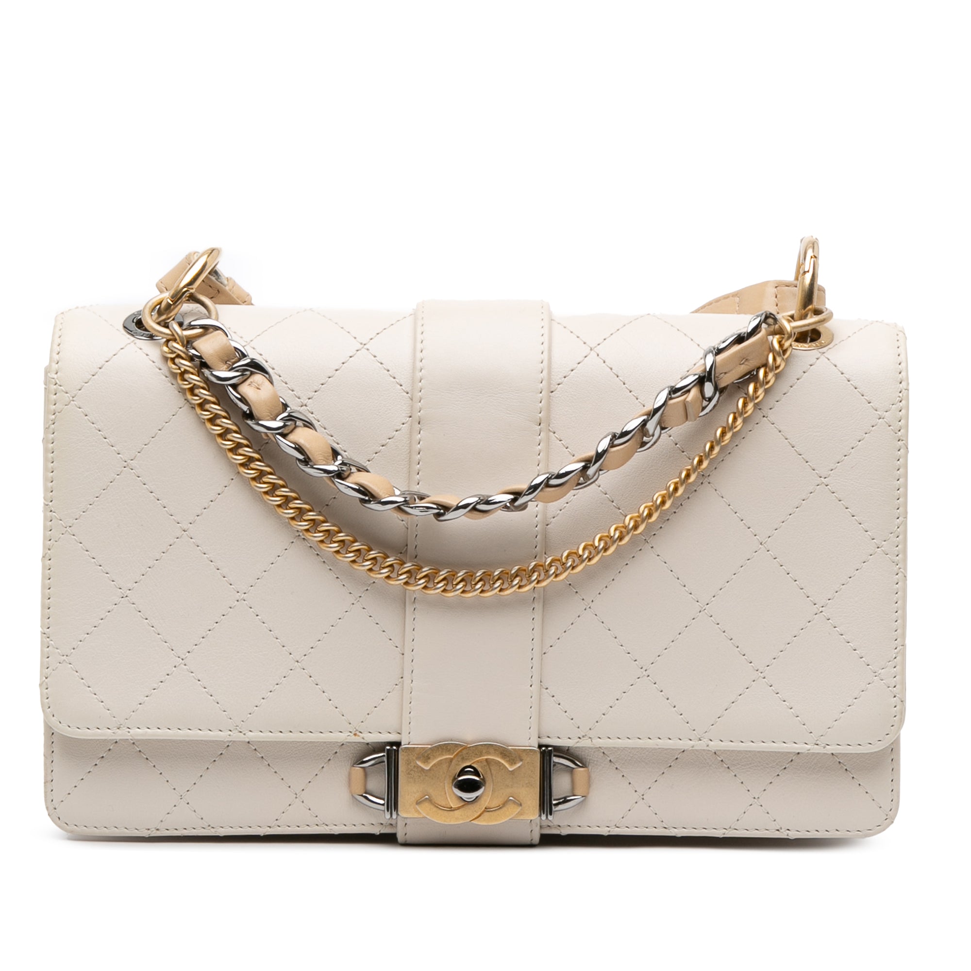 Chanel CC Stitched Calfskin Chain Flap - image 1