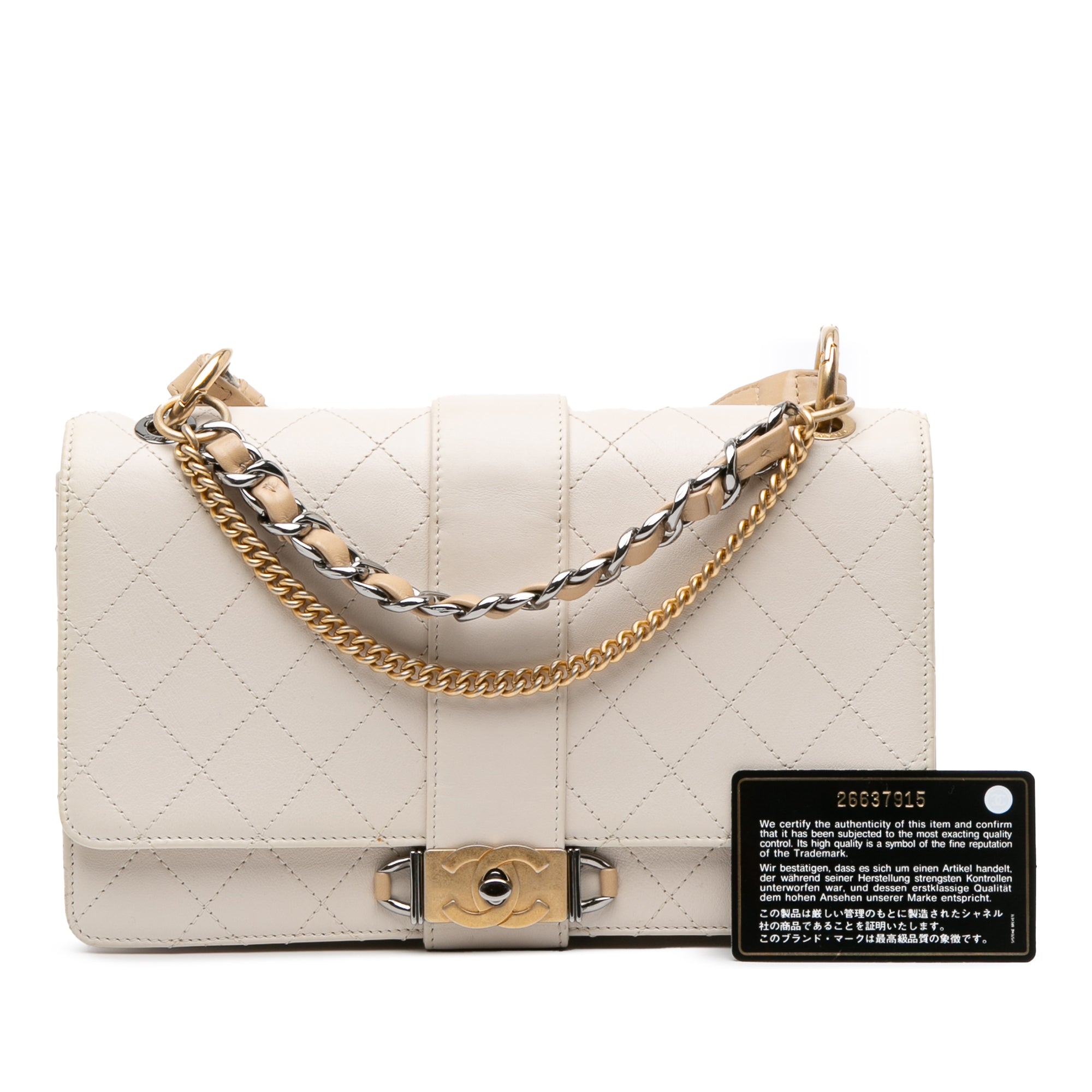 Chanel CC Stitched Calfskin Chain Flap - image 9