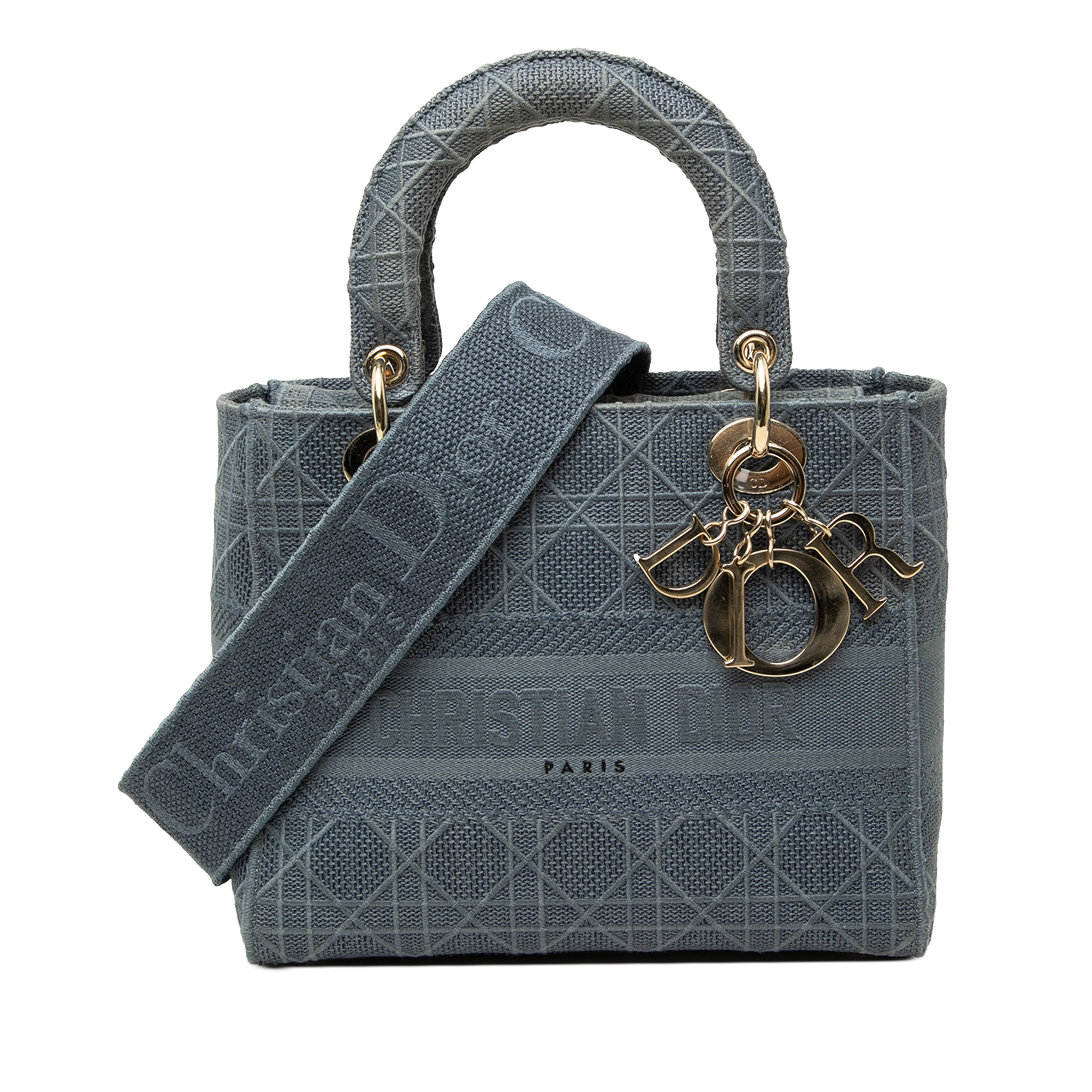 Dior Medium Embroidered Canvas Cannage Lady D Lite - image 1