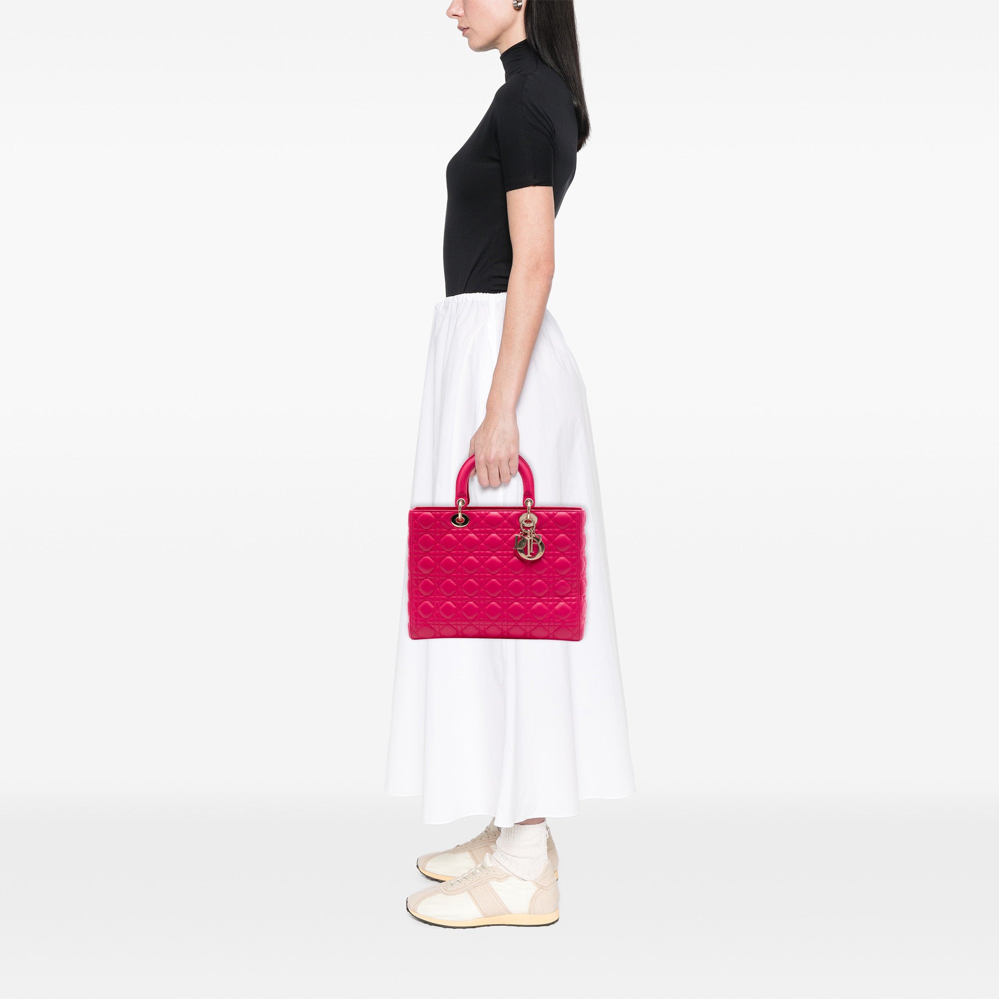 Dior Large Lambskin Cannage Lady Dior - image 6