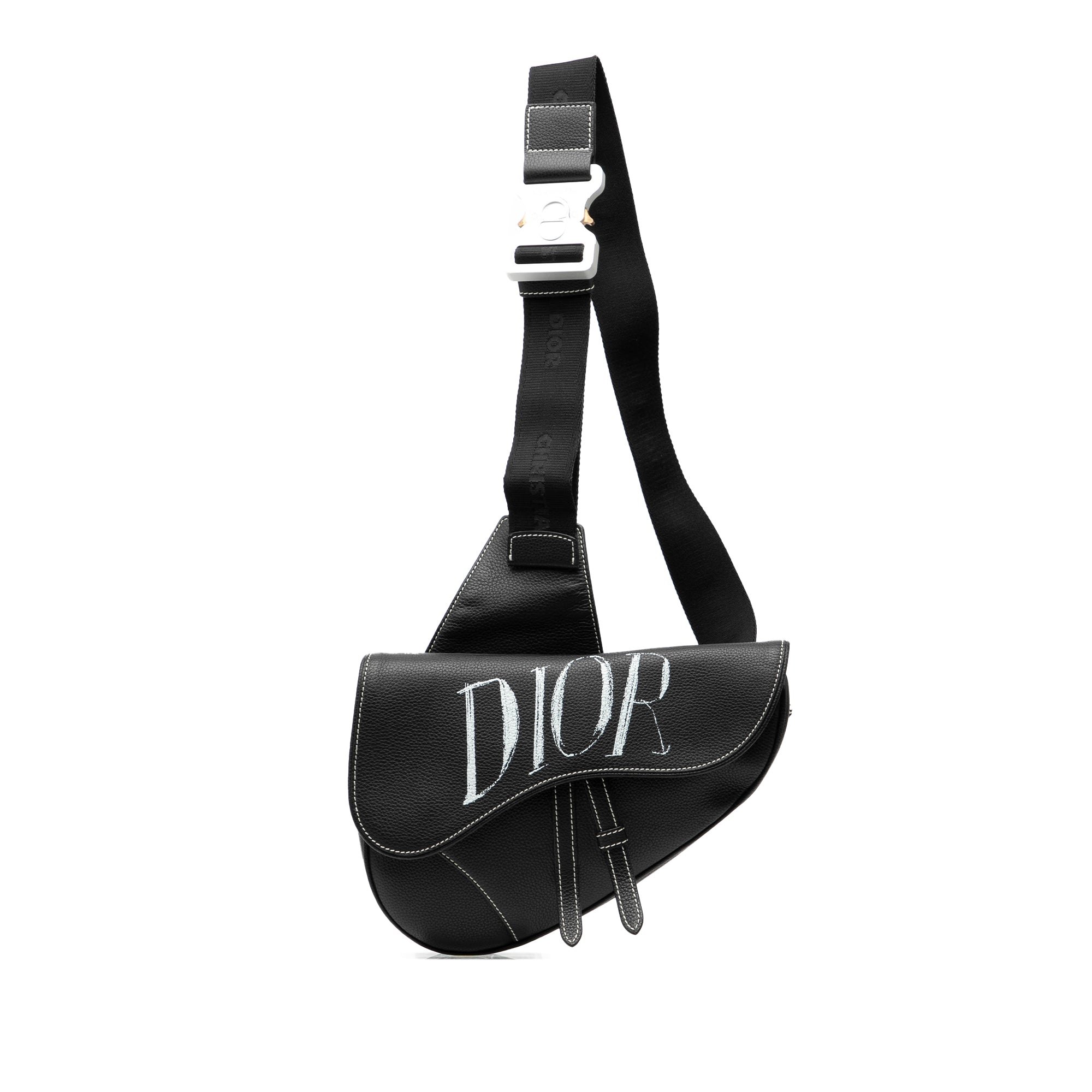 Dior Alex Foxton Grained Calfskin Saddle Bag - image 1