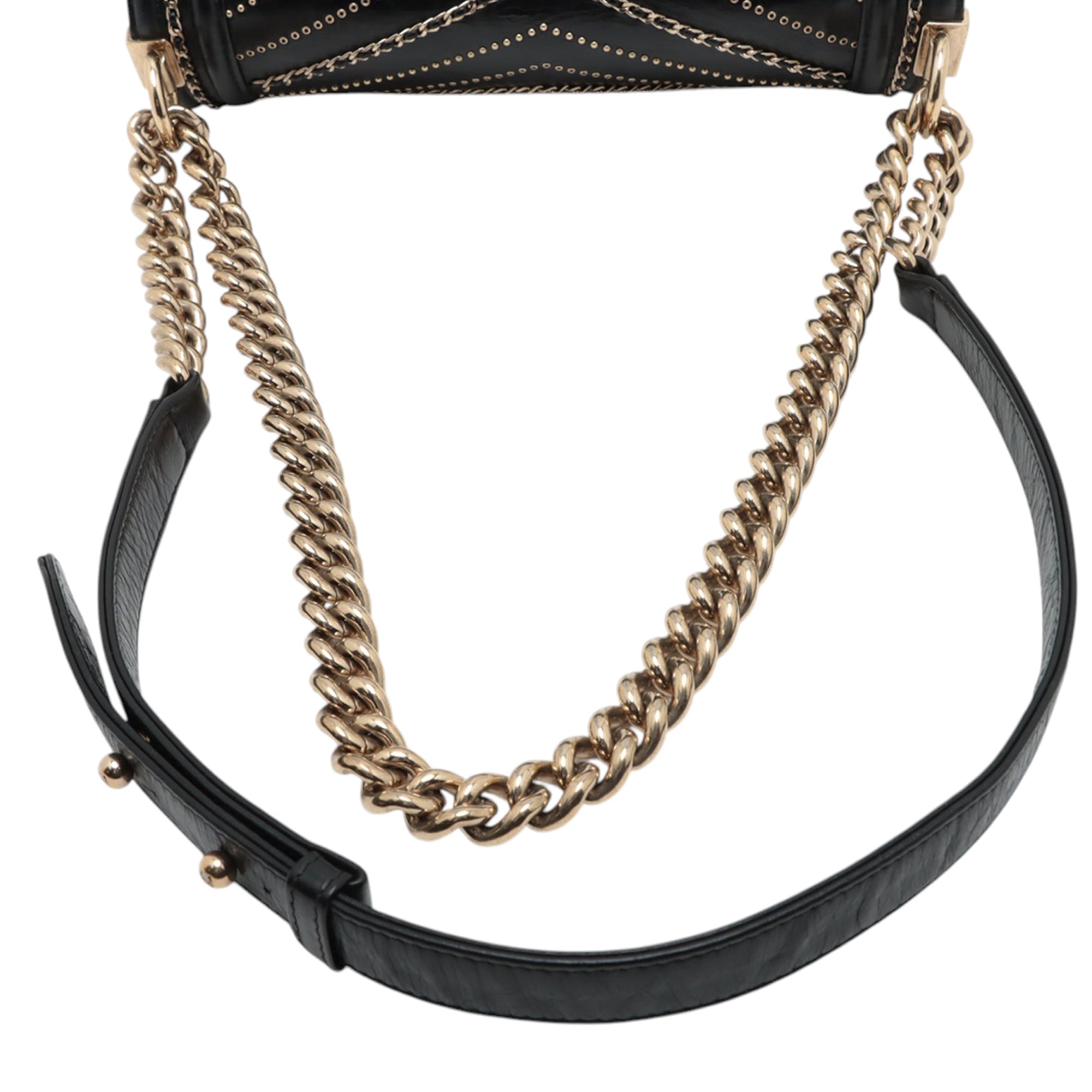 Chanel Old Medium Chevron Crumpled Calfskin Embellished Boy Flap - image 9