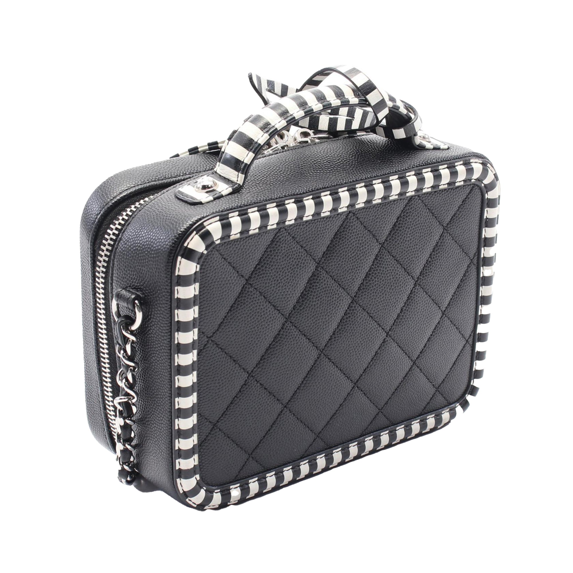 Chanel Small Caviar Striped CC Filigree Vanity Case - image 2