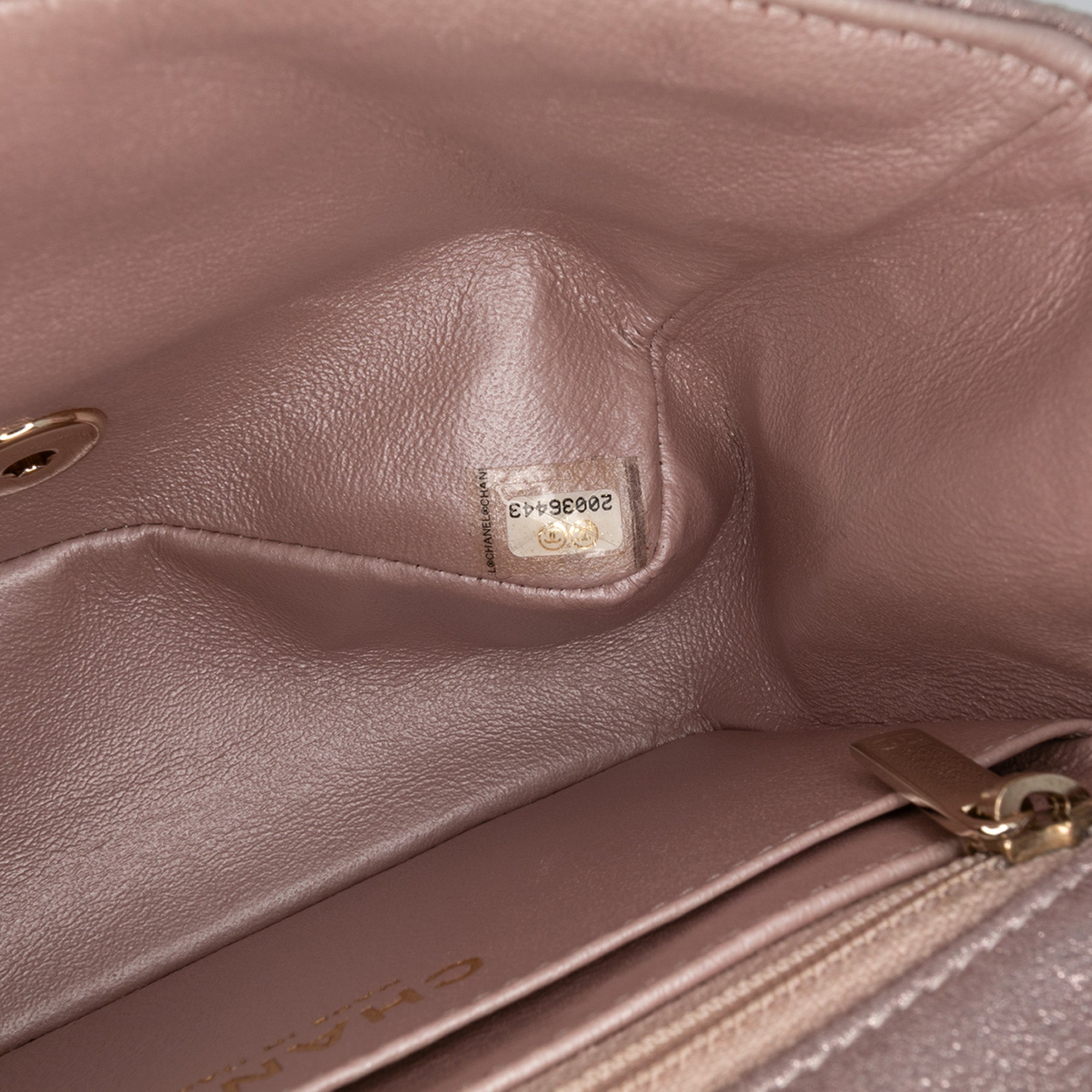 Chanel Mini Square Classic Metallic Lambskin Single Flap - image 6