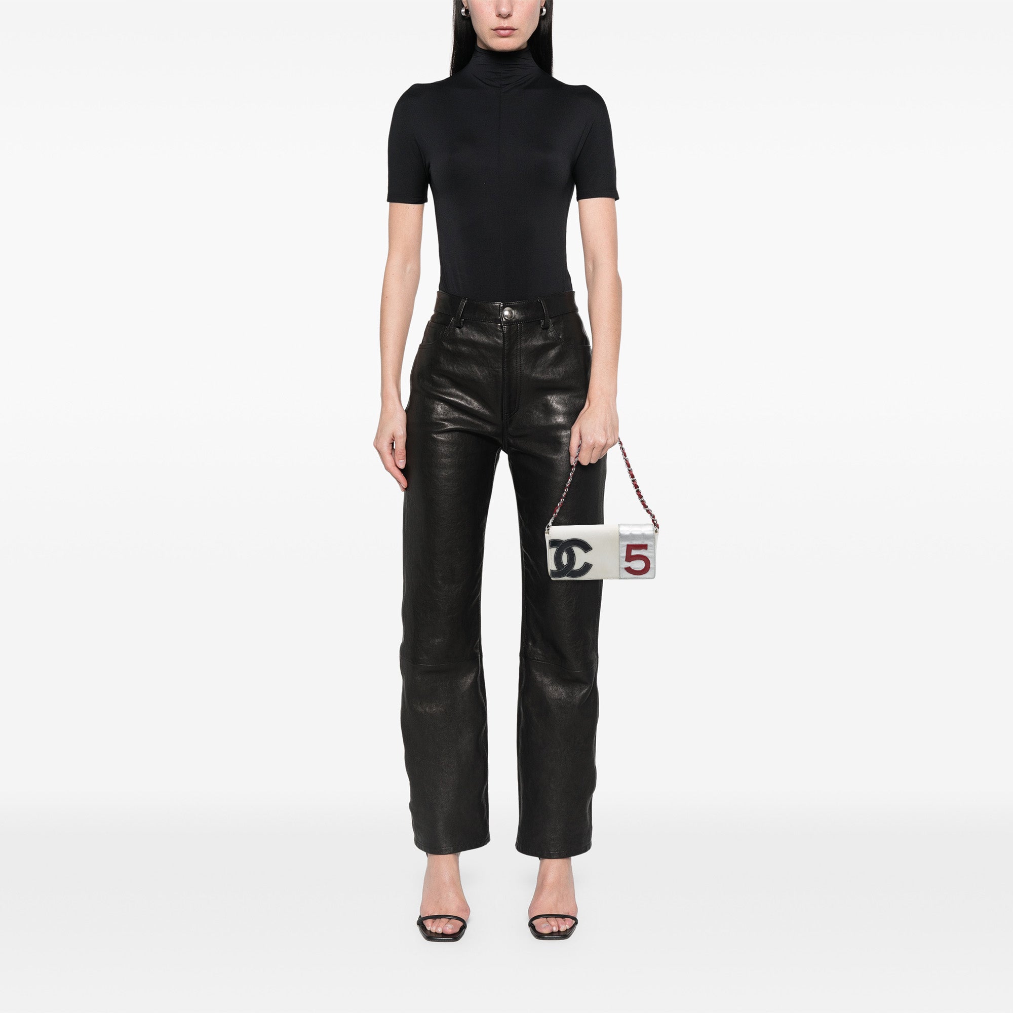 Chanel CC Canvas and Metallic Lambskin No. 5 Chain Flap - image 10