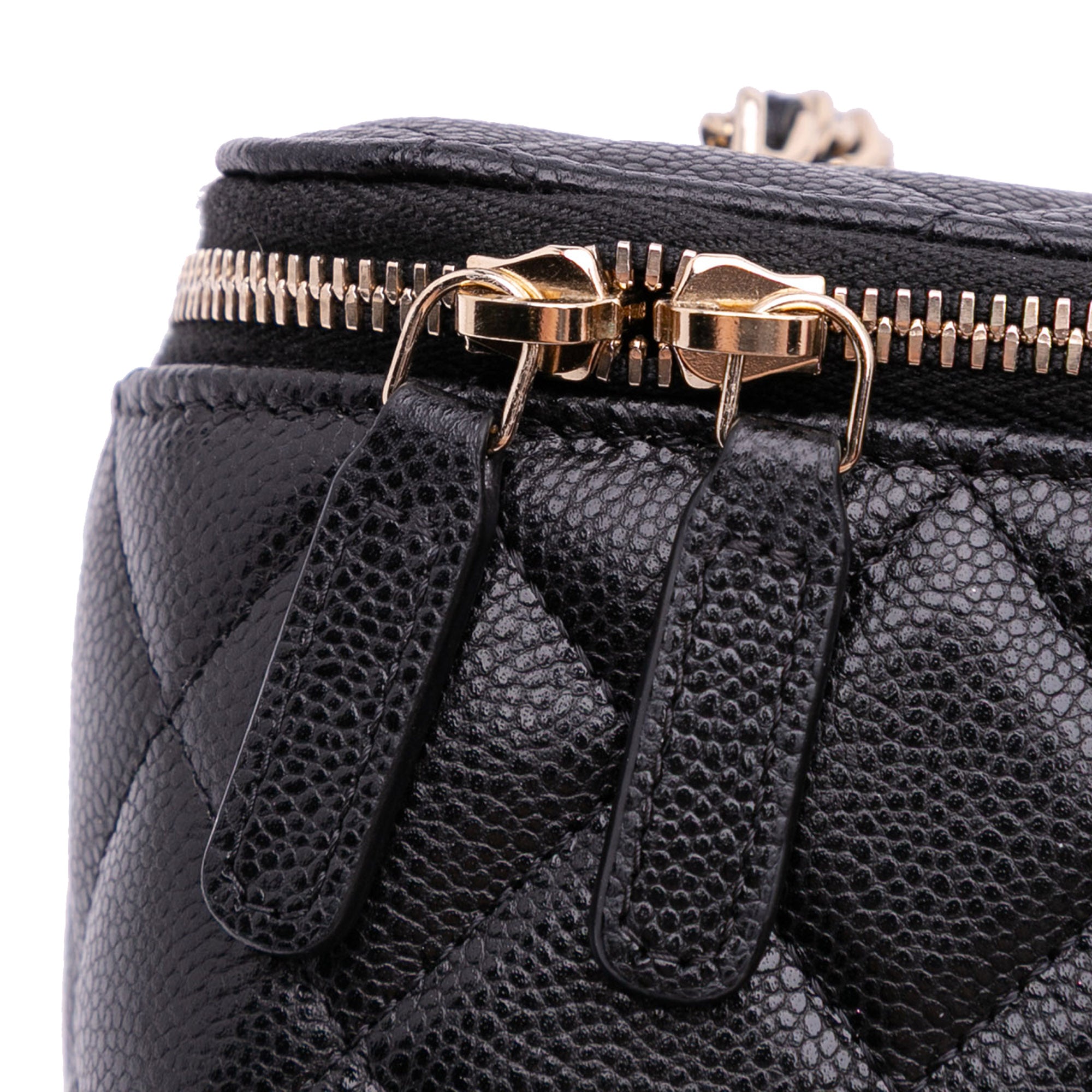 Chanel Small Quilted Caviar Vanity Case With Chain - image 7