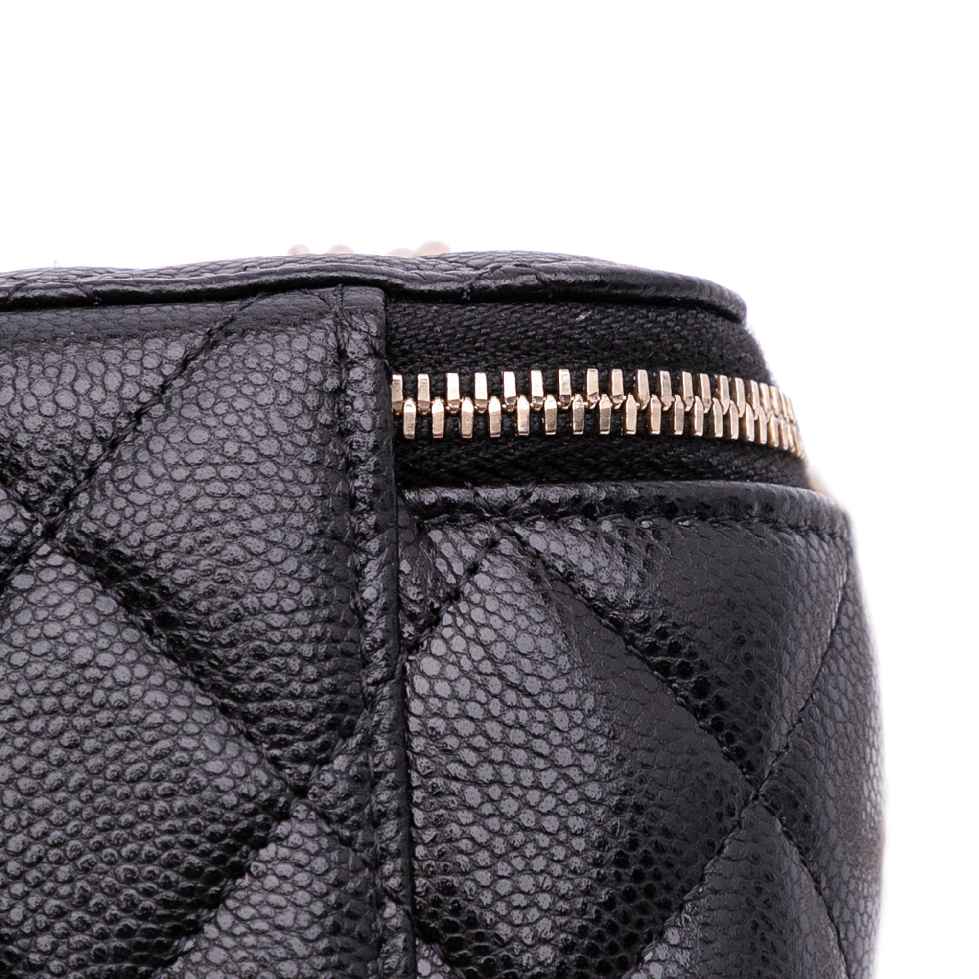 Chanel Small Quilted Caviar Vanity Case With Chain - image 9