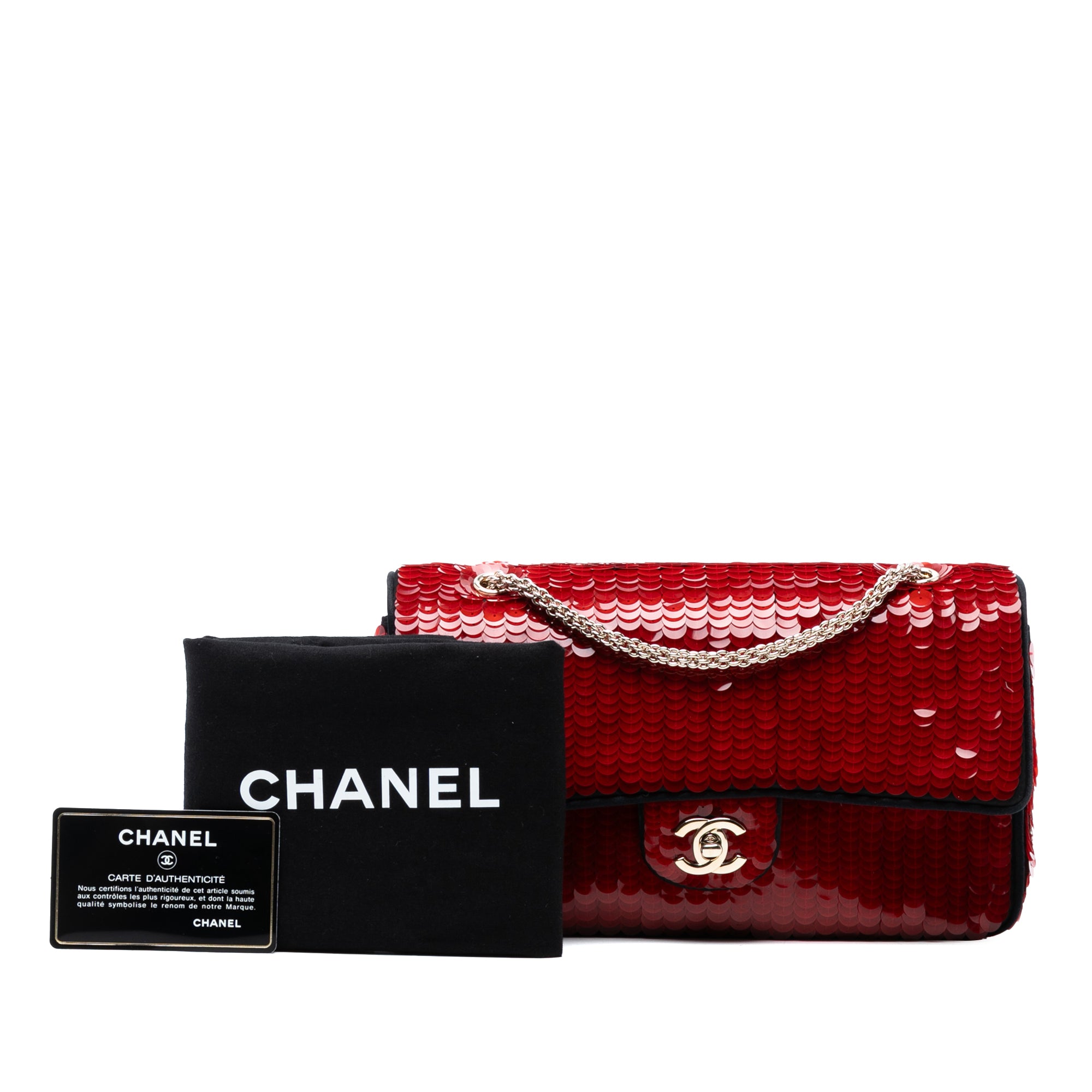 Chanel Paris-Shanghai Medium Satin and Sequins Double Flap - image 8