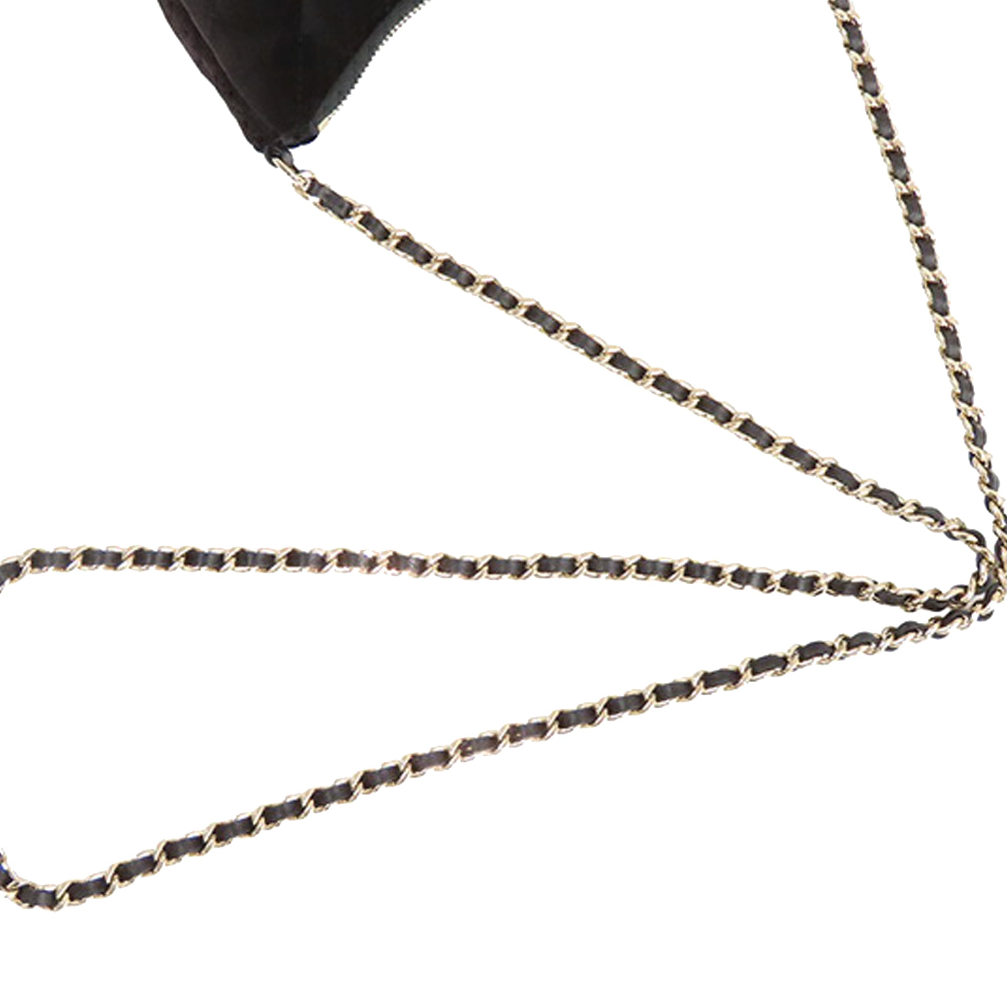 Chanel CC Quilted Velour Half Moon Chain Crossbody - image 11
