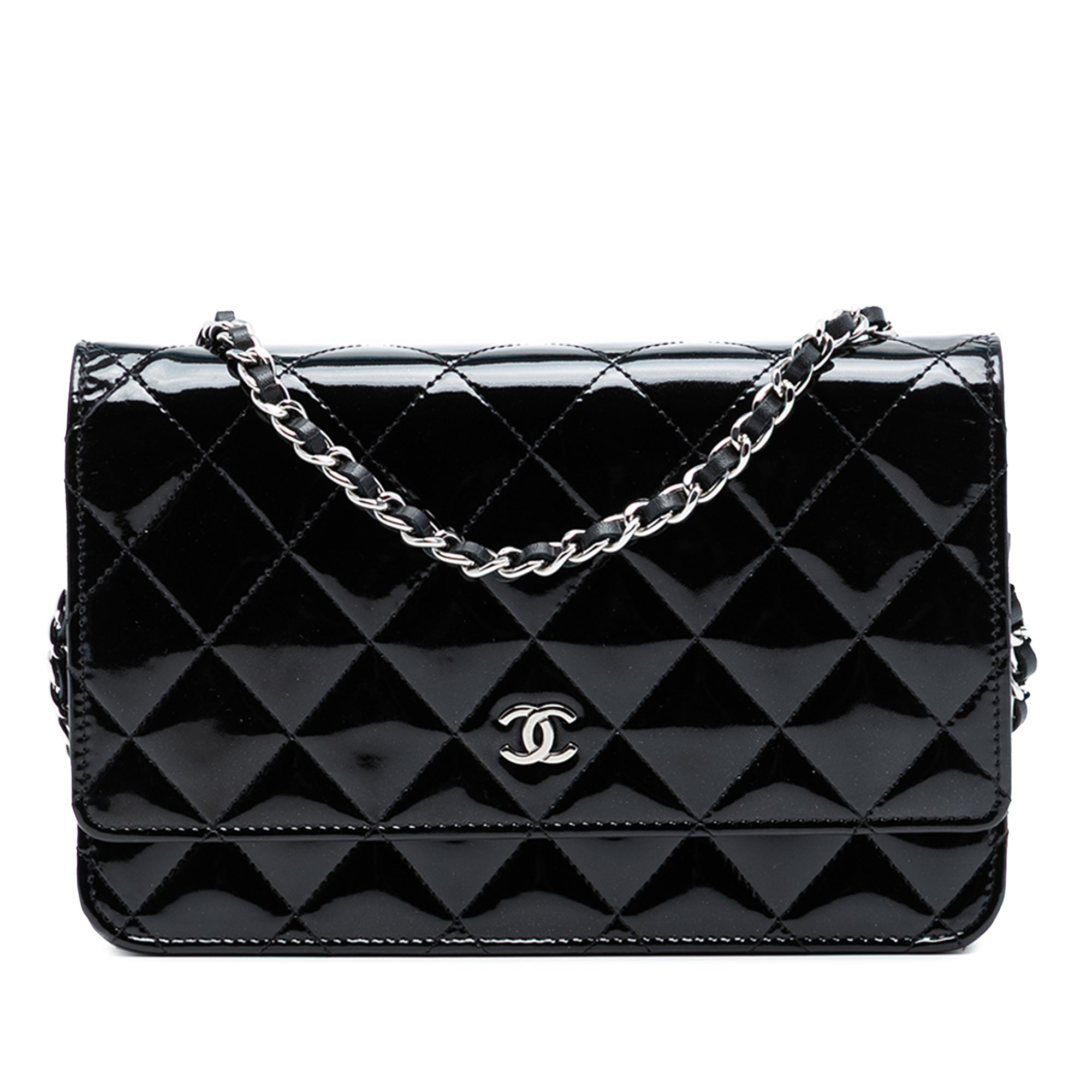 Chanel CC Quilted Patent Wallet On Chain - image 1