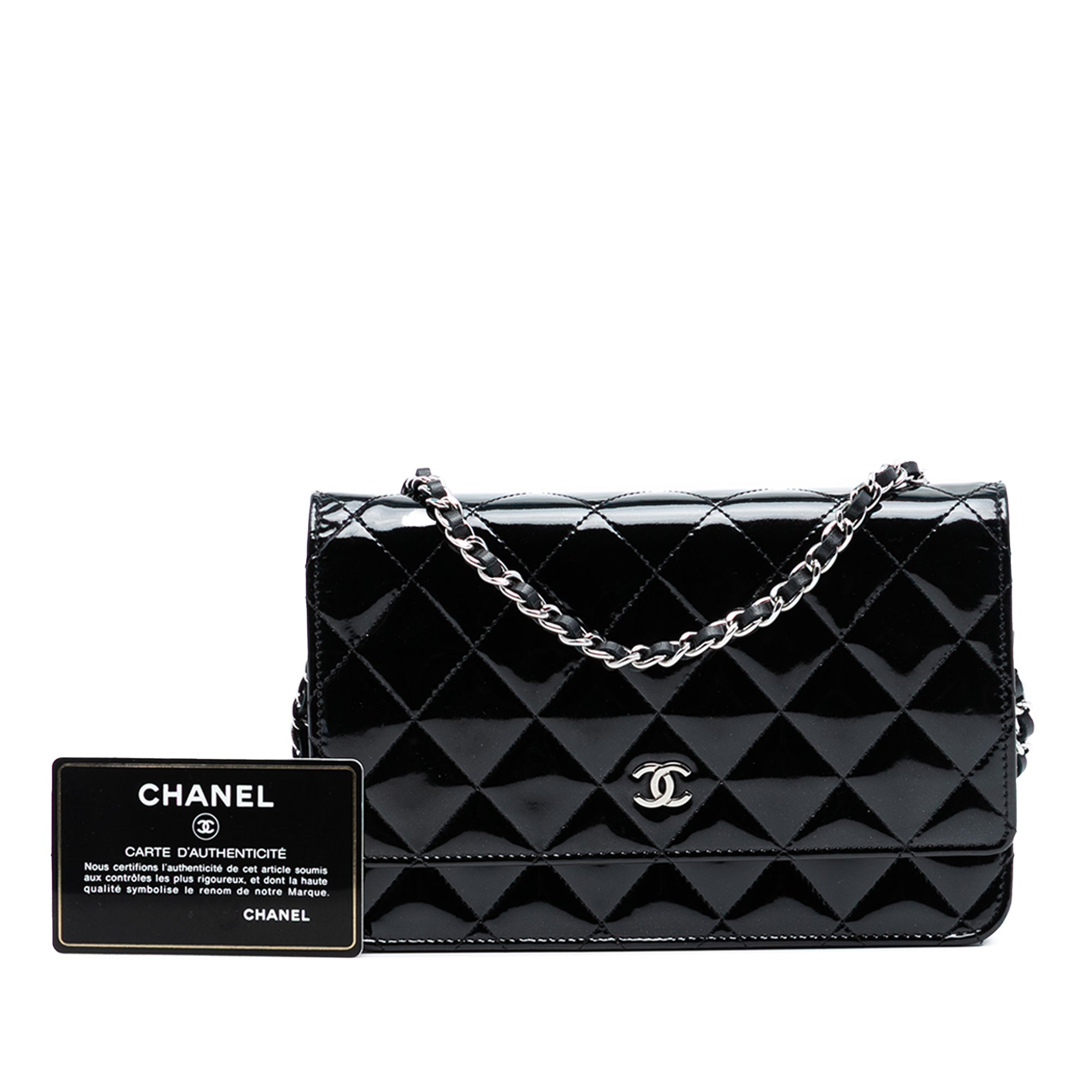 Chanel CC Quilted Patent Wallet On Chain - image 8