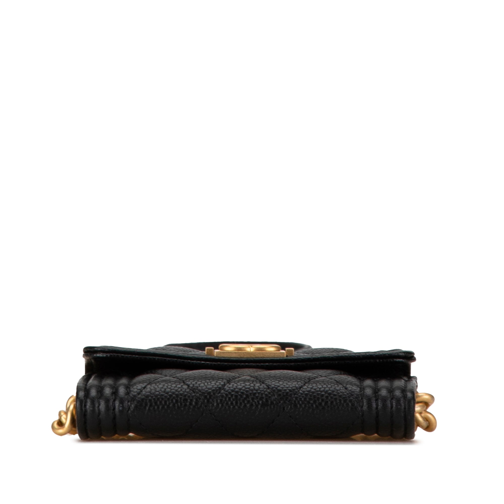 Chanel Quilted Caviar Boy Card Holder with Chain - image 3