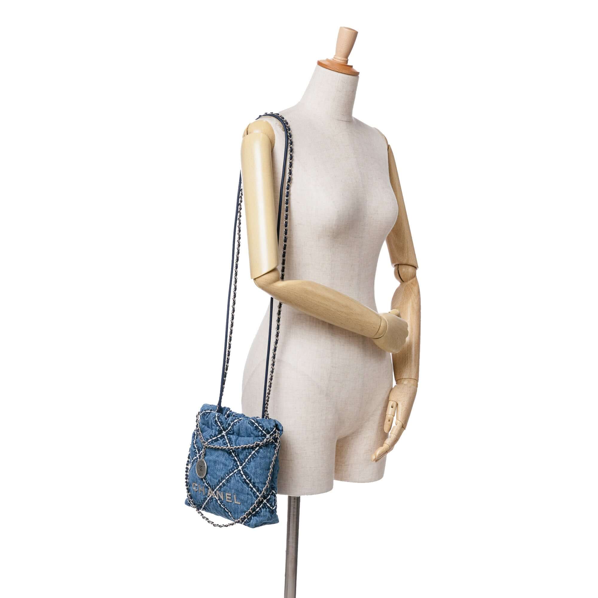 Chanel Mini Denim Stitched 22 Handbag