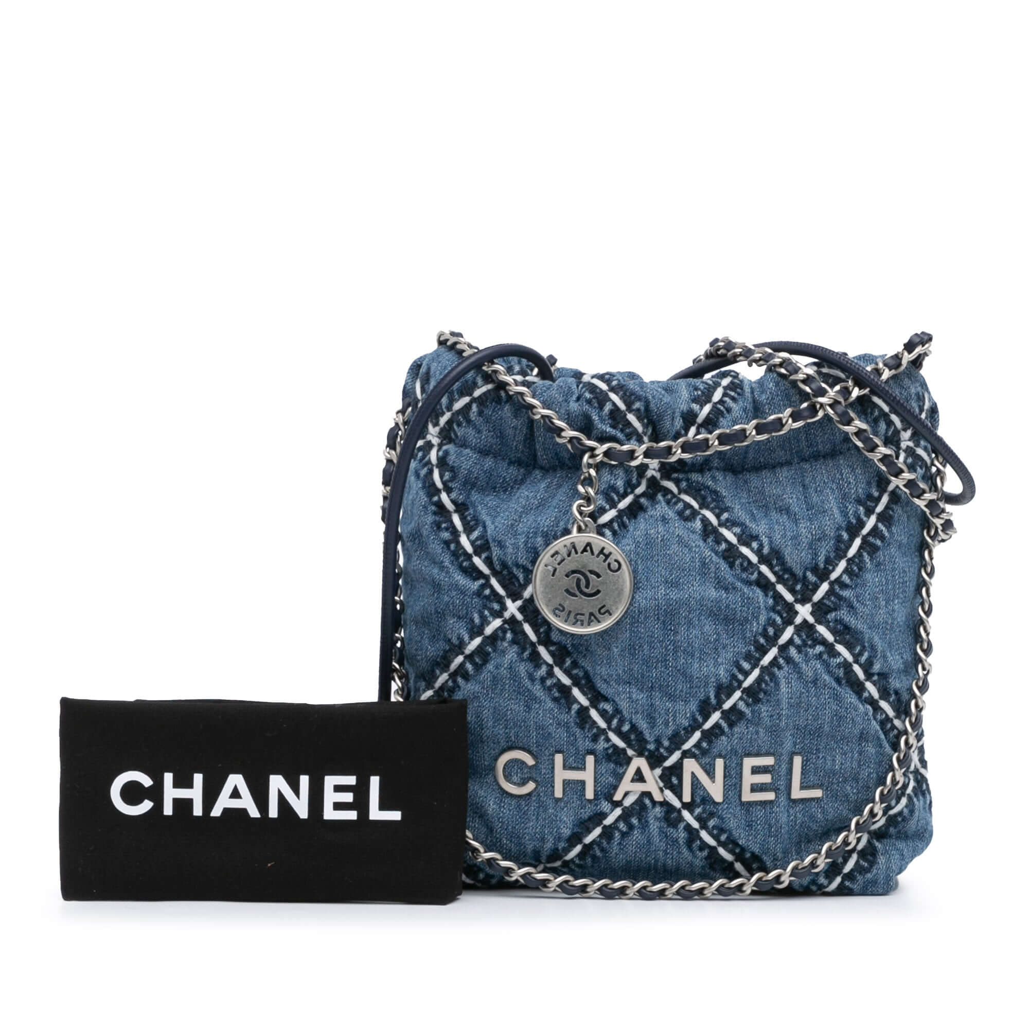 Chanel Mini Denim Stitched 22 Handbag