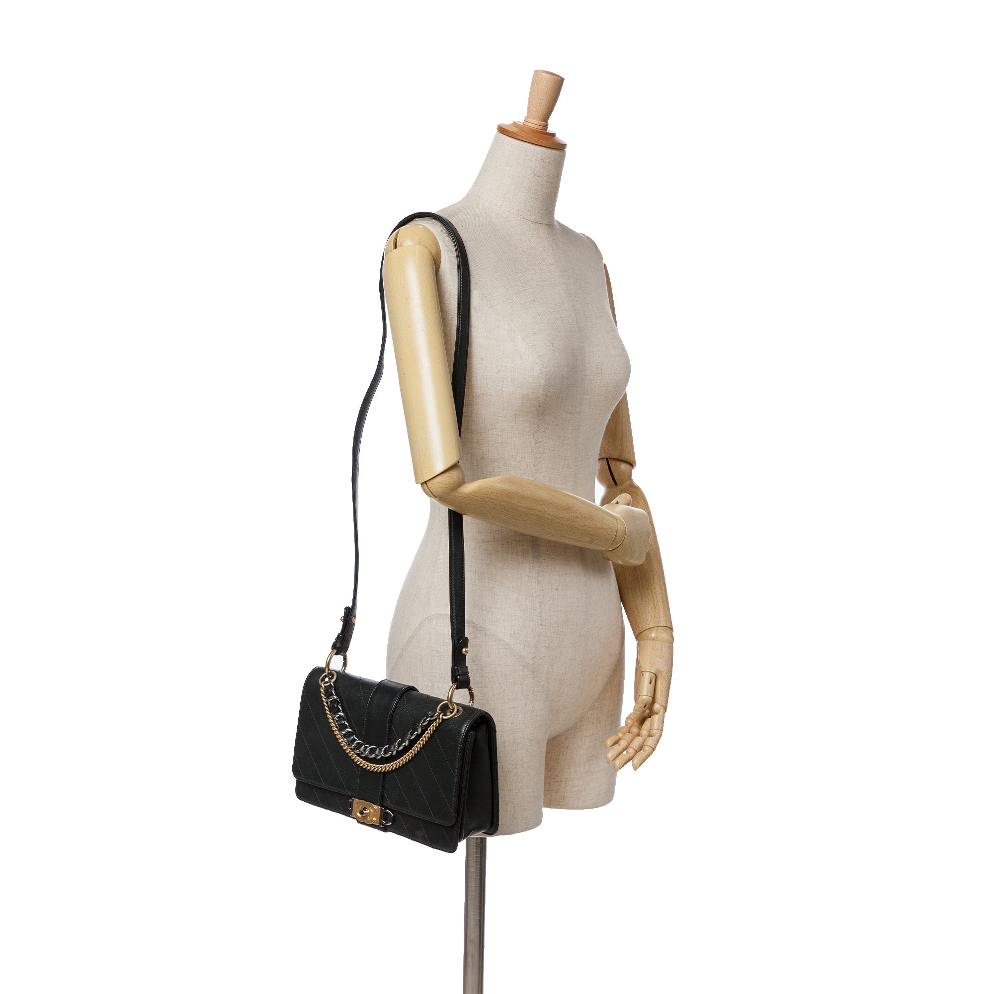 Chanel Quilted Calfskin Double Chain Top Handle Flap - image 10