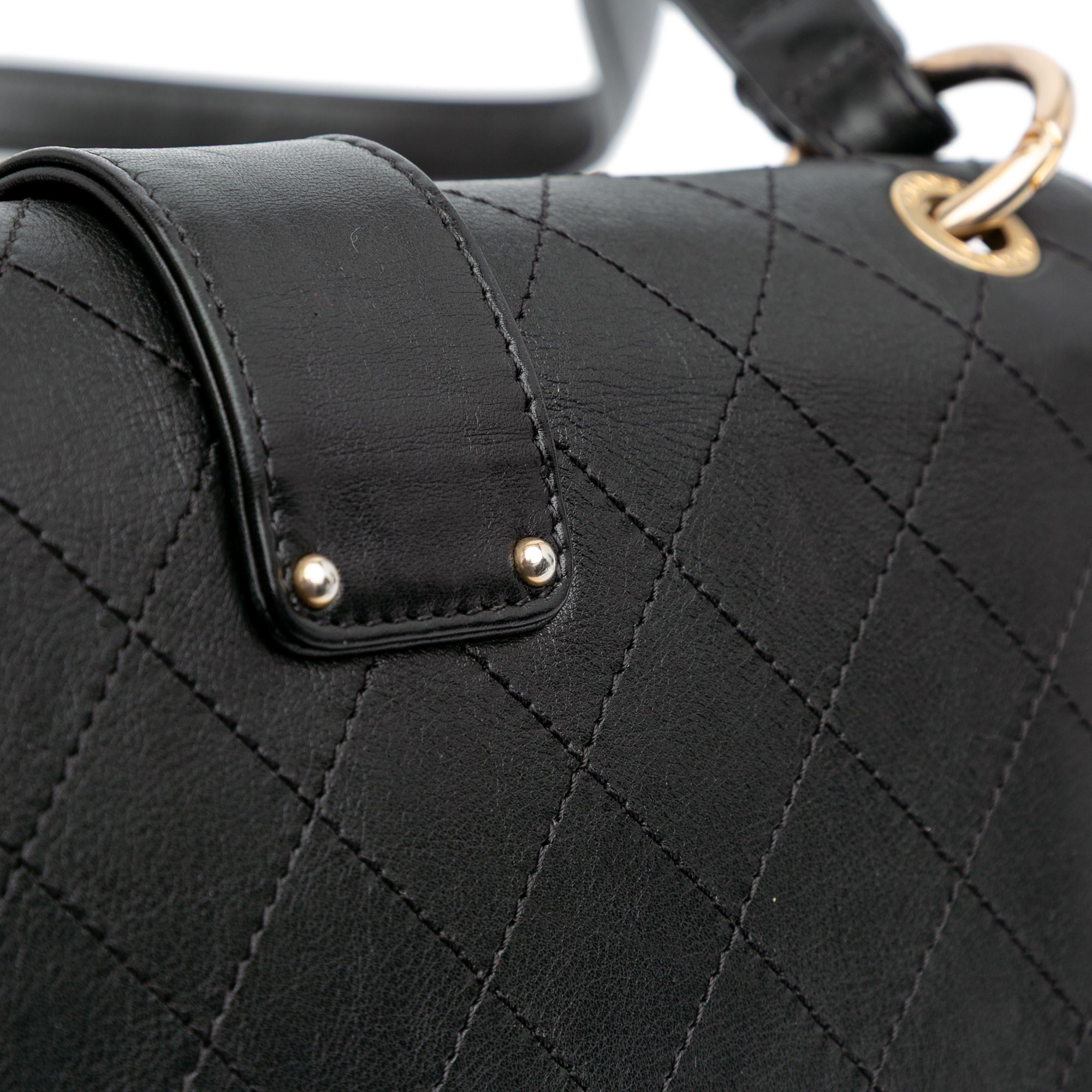 Chanel Quilted Calfskin Double Chain Top Handle Flap - image 7