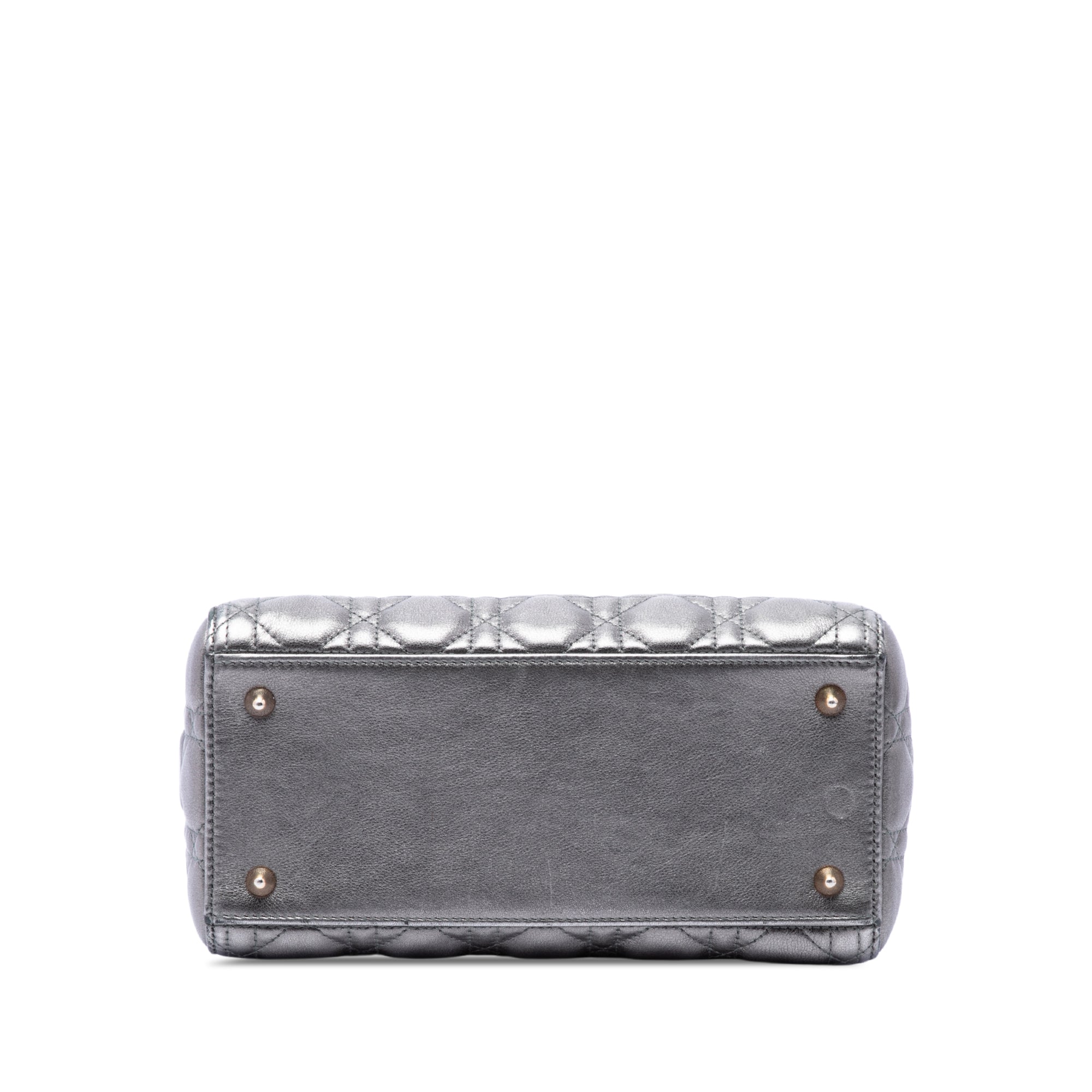 Dior Medium Metallic Lambskin Cannage Lady Dior - image 3