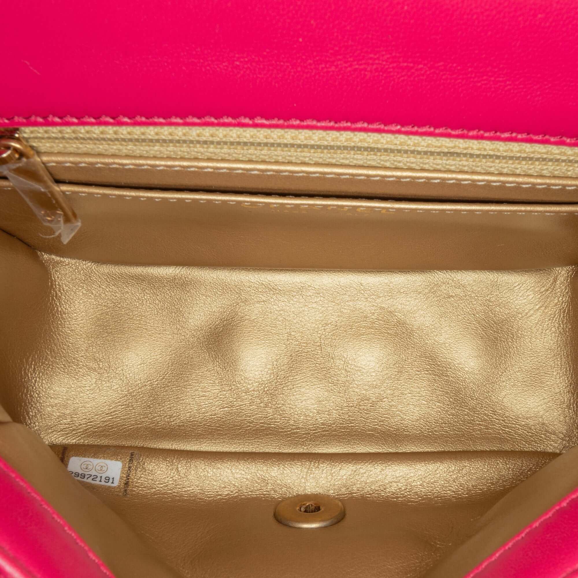 Chanel Mini Square Classic Lambskin Pearl Crush Single Flap
