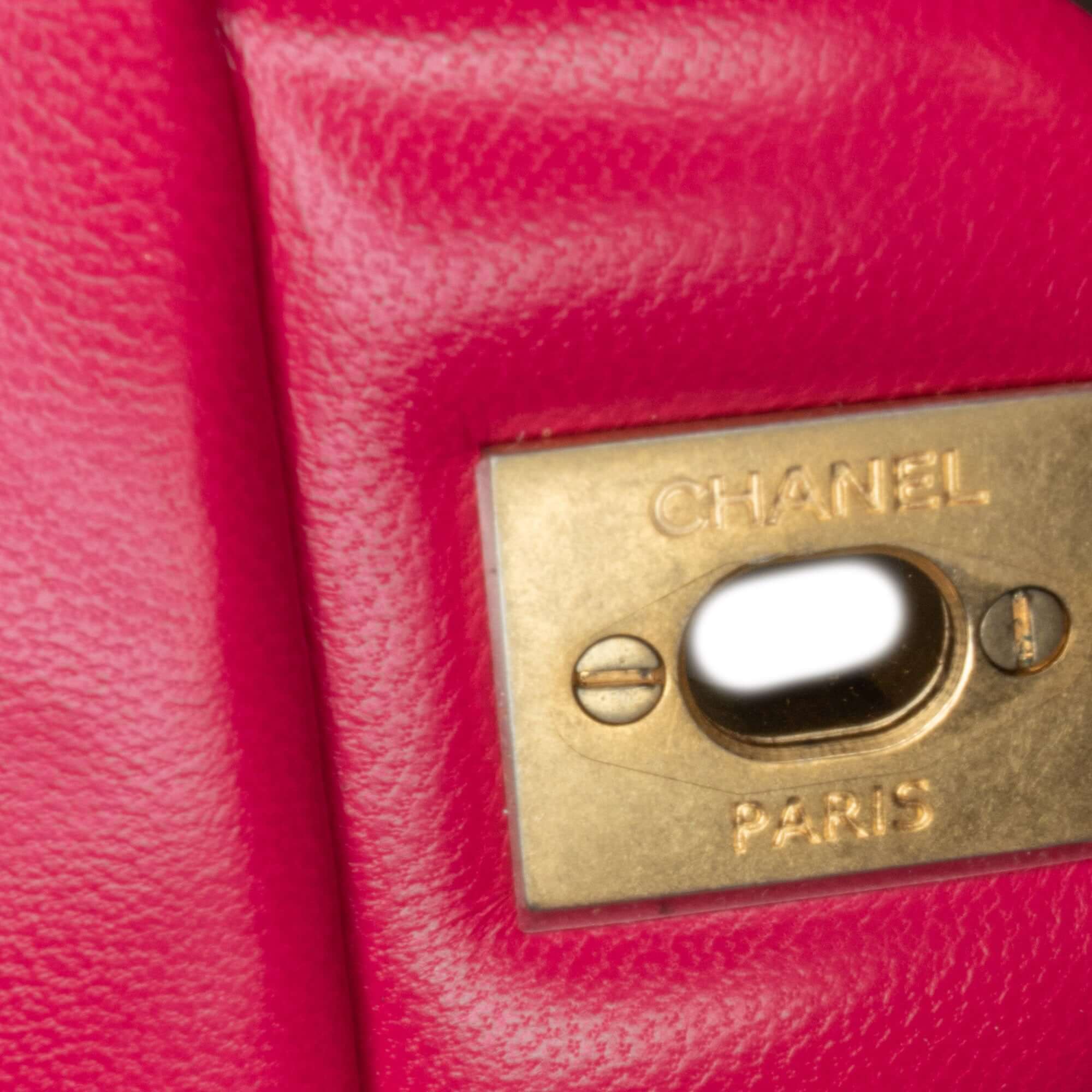 Chanel Mini Square Classic Lambskin Pearl Crush Single Flap