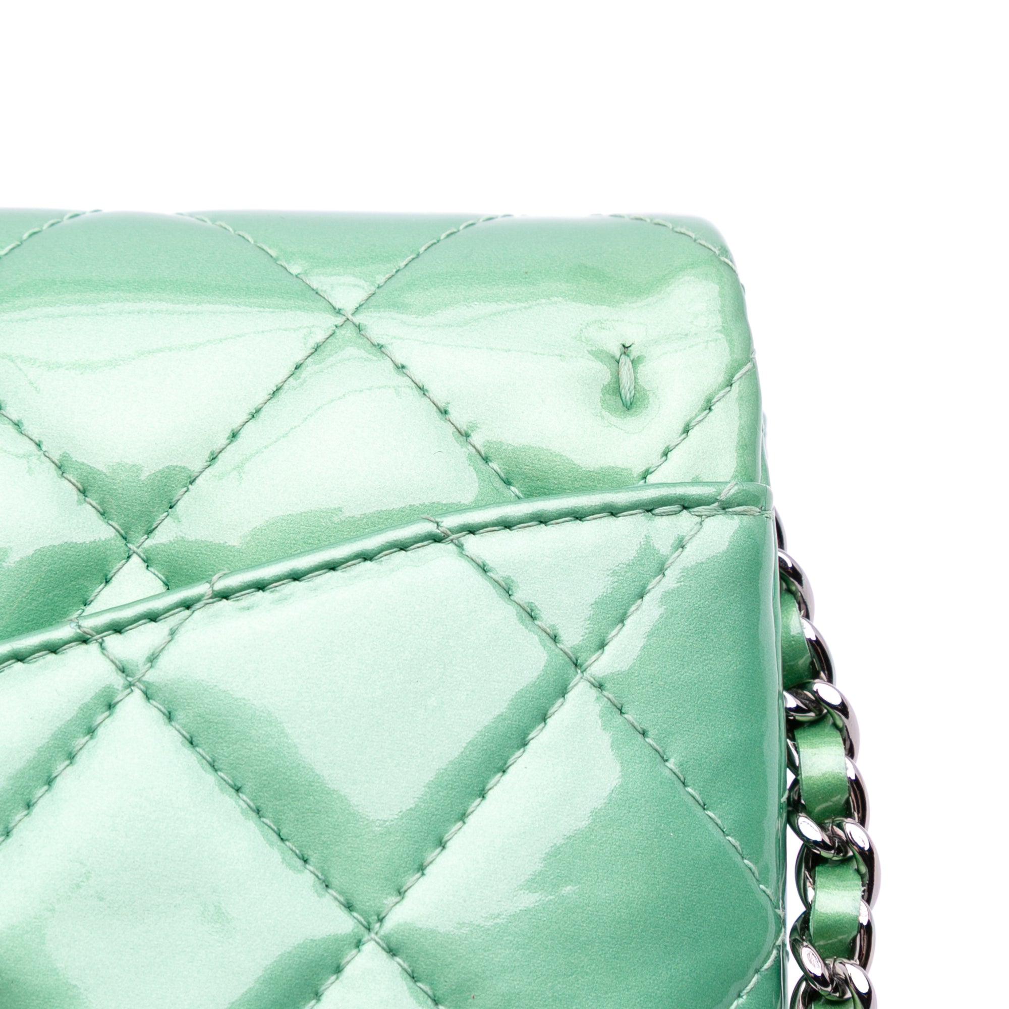Chanel Quilted Patent New Clutch on Chain - image 10