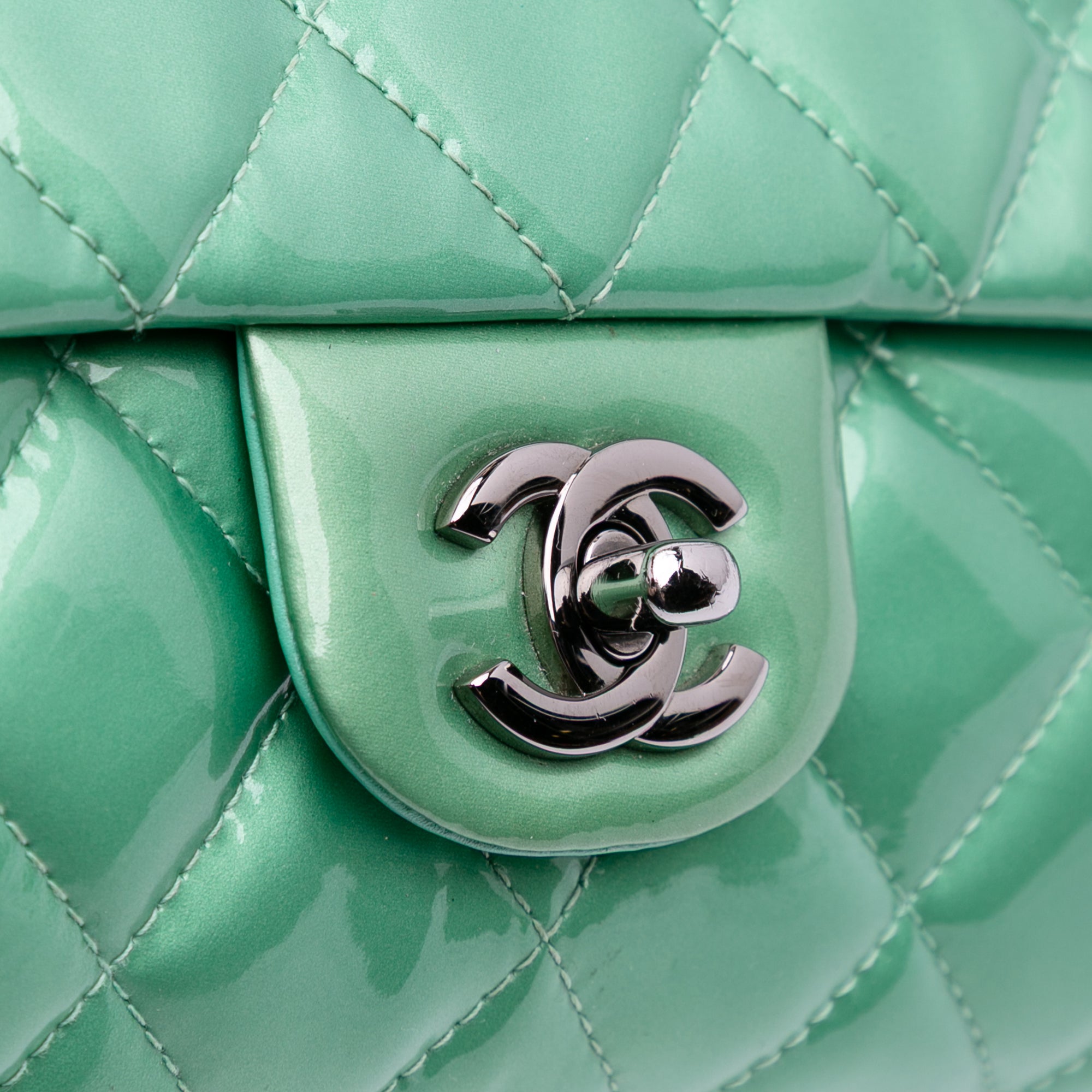 Chanel Quilted Patent New Clutch on Chain - image 7