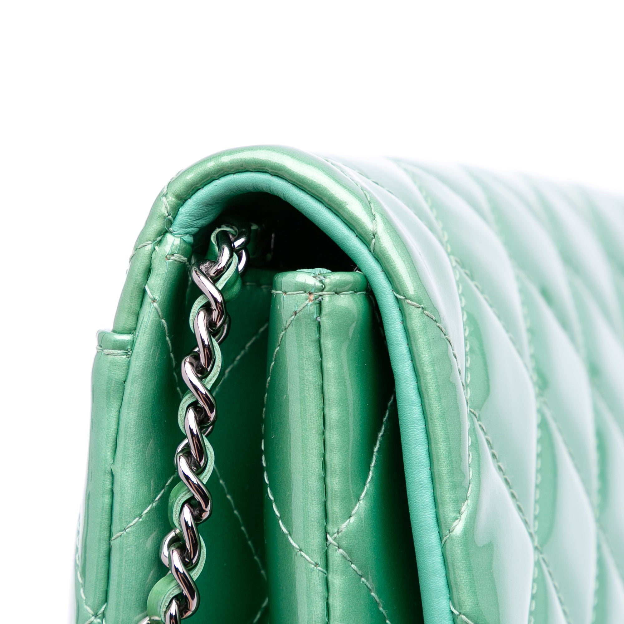 Chanel Quilted Patent New Clutch on Chain - image 9