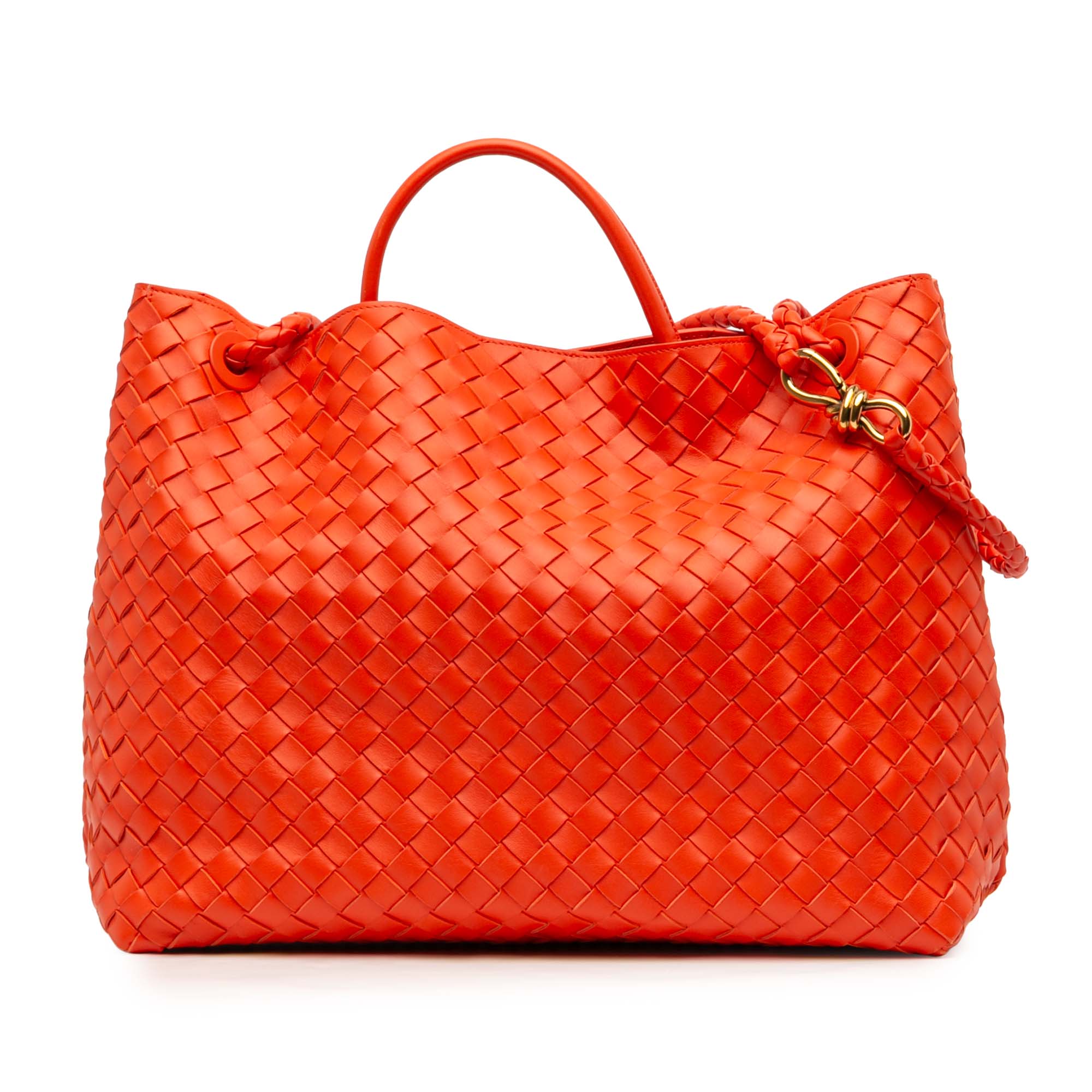 Bottega Veneta Large Lambskin Intrecciato Andiamo Satchel - image 1