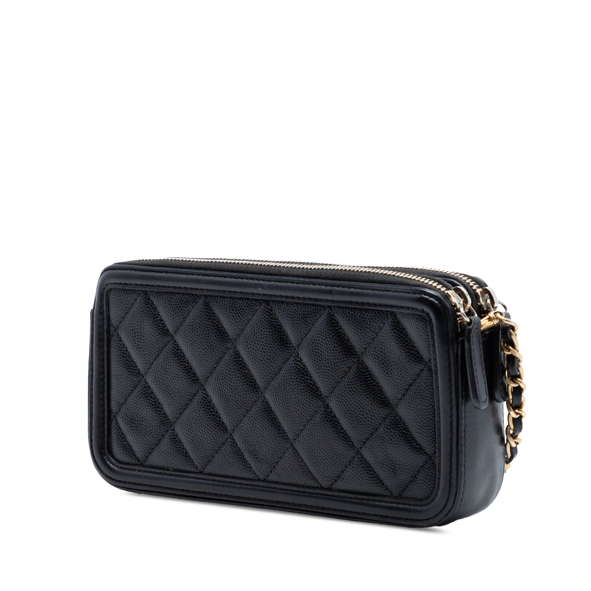Chanel Caviar CC Filigree Clutch with Chain - image 2