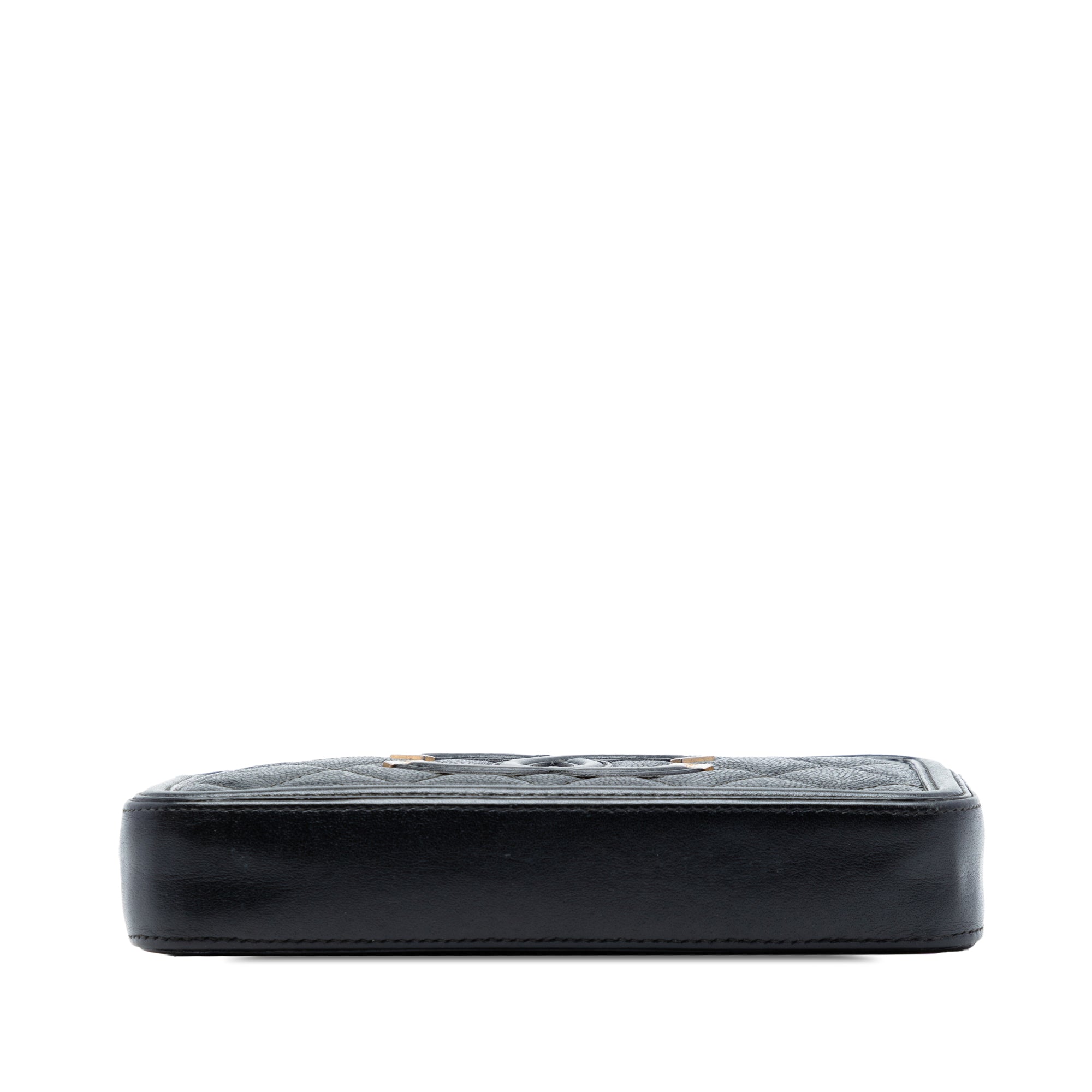 Chanel Caviar CC Filigree Clutch with Chain - image 3