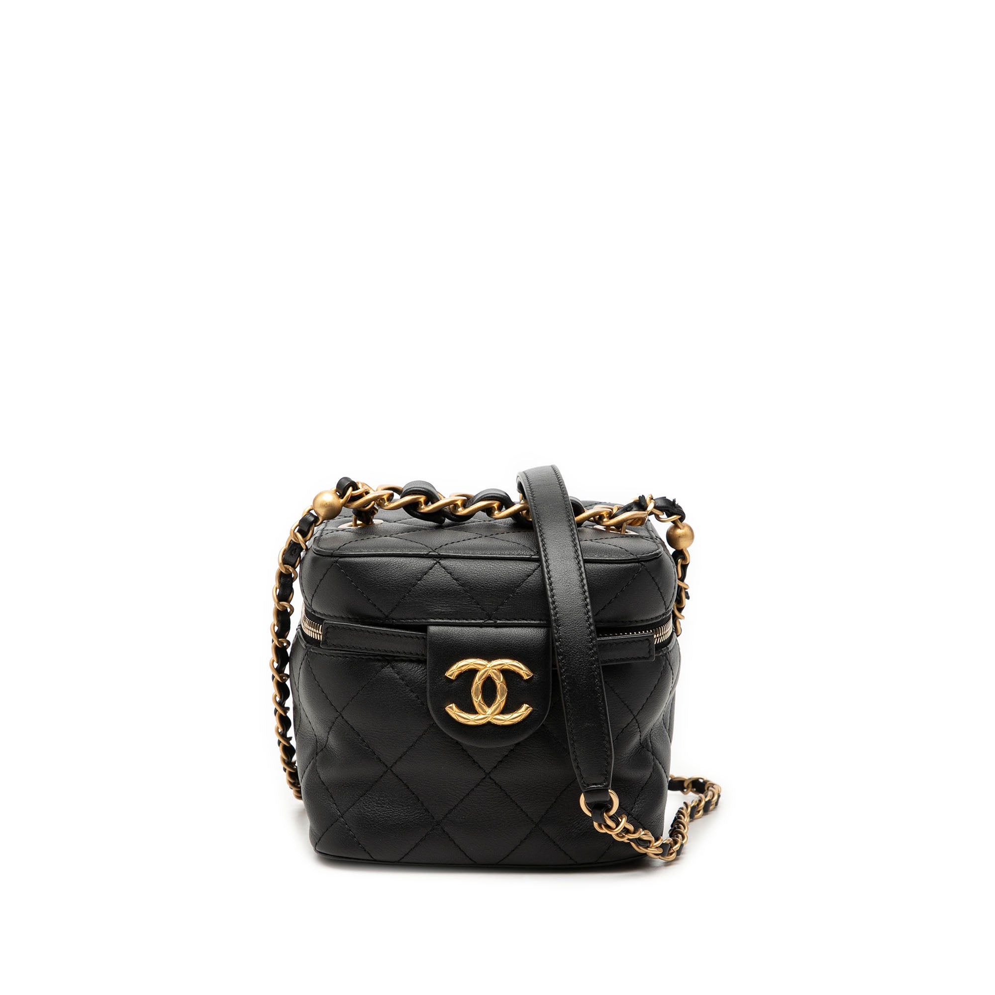 Chanel Small Quilted Calfskin Chain Bar Vanity Case with Chain - image 1