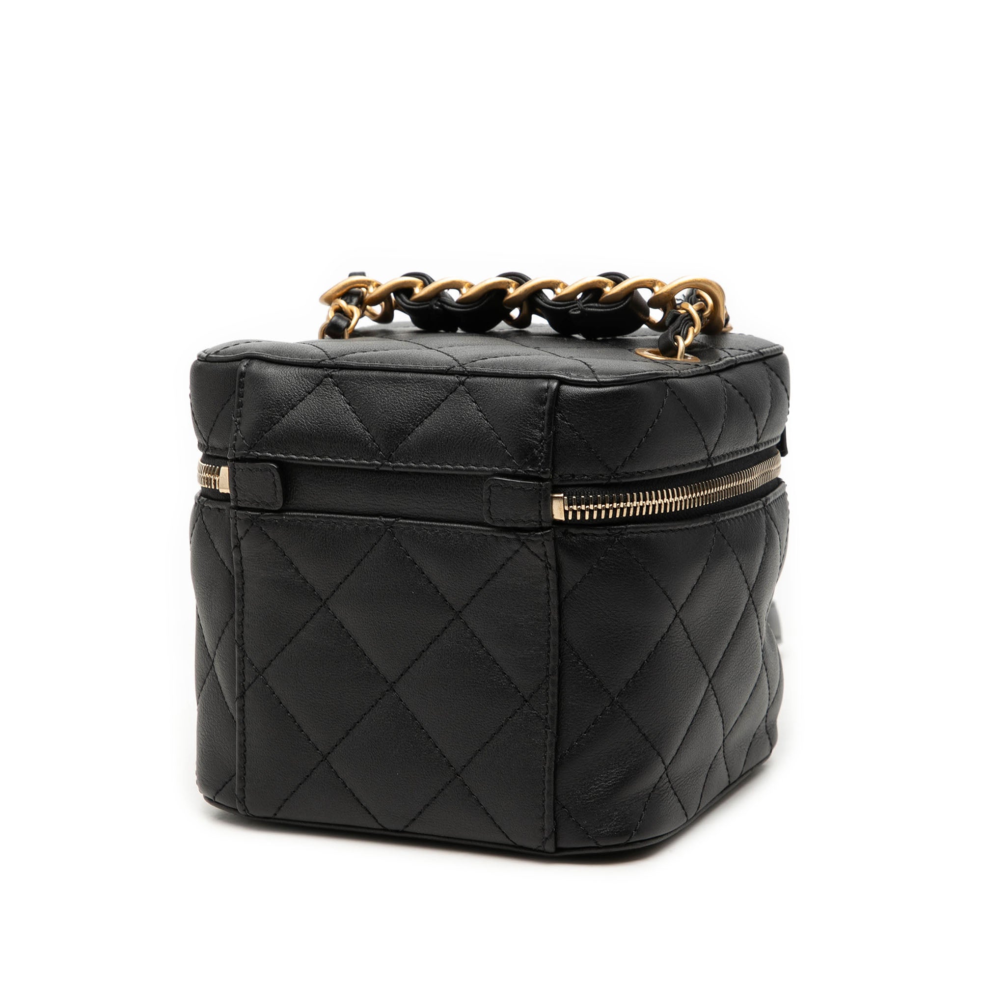 Chanel Small Quilted Calfskin Chain Bar Vanity Case with Chain - image 2