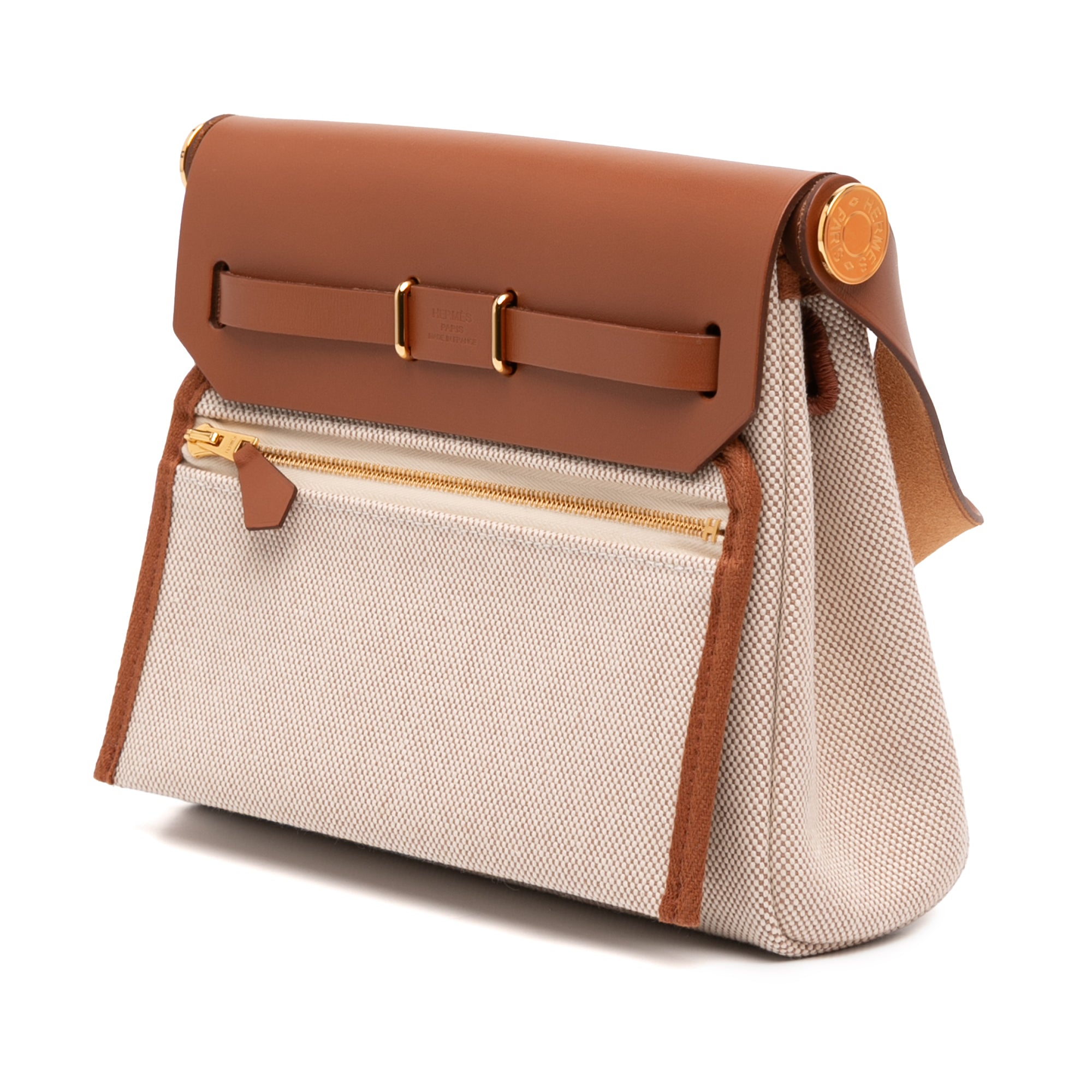 Hermès Military Toile and Vache Hunter Herbag Zip 20 - image 2