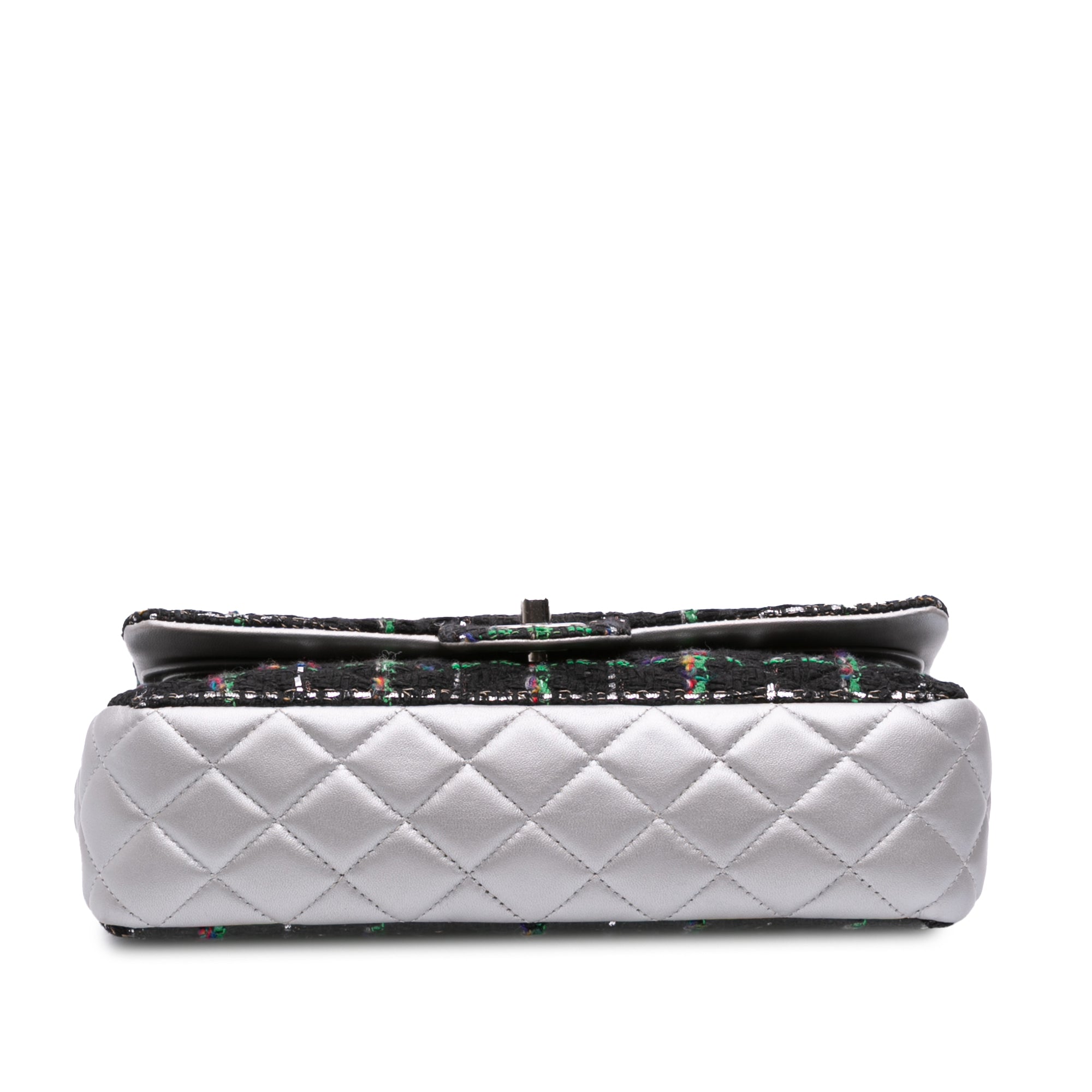 Chanel Medium Classic Quilted Tweed and Metallic Lambskin Double Flap - image 3