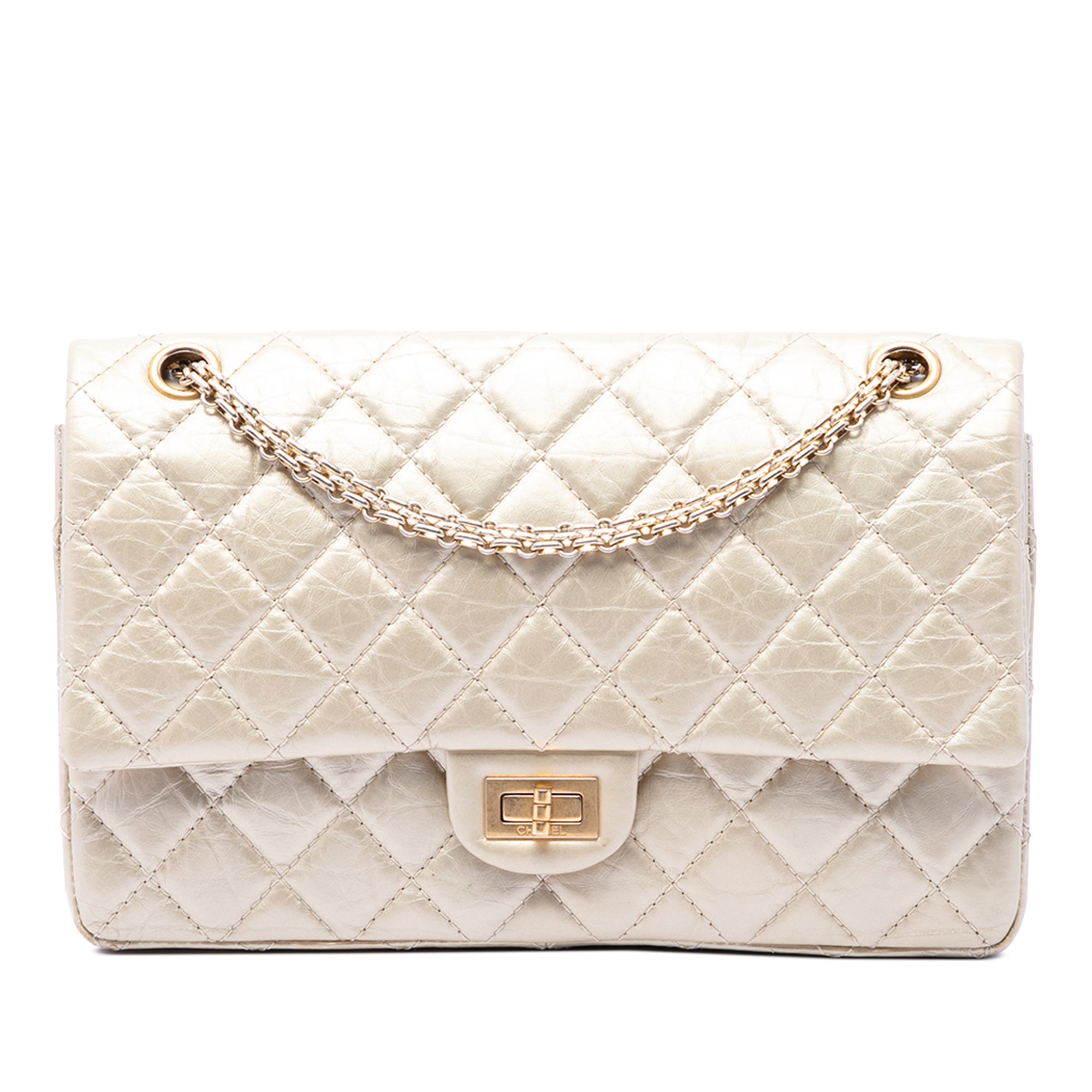 Chanel Quilted Metallic Aged Calfskin Reissue 2.55 Double Flap 226 - image 1