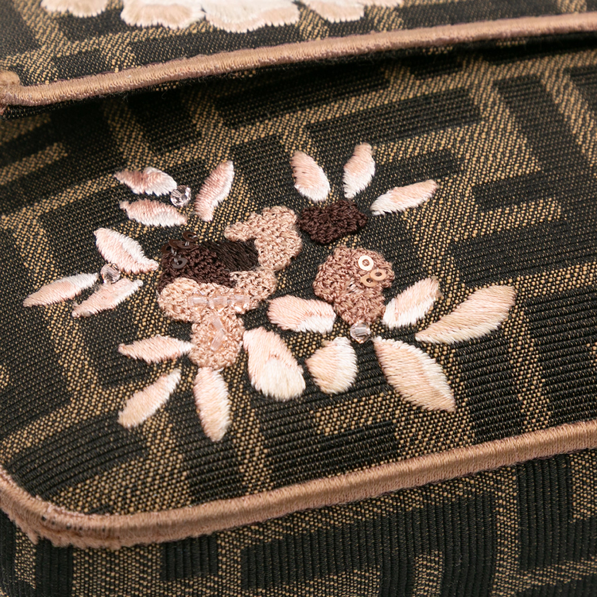 Fendi Zucca Embroidered Canvas Paisley Baguette Satchel - image 8