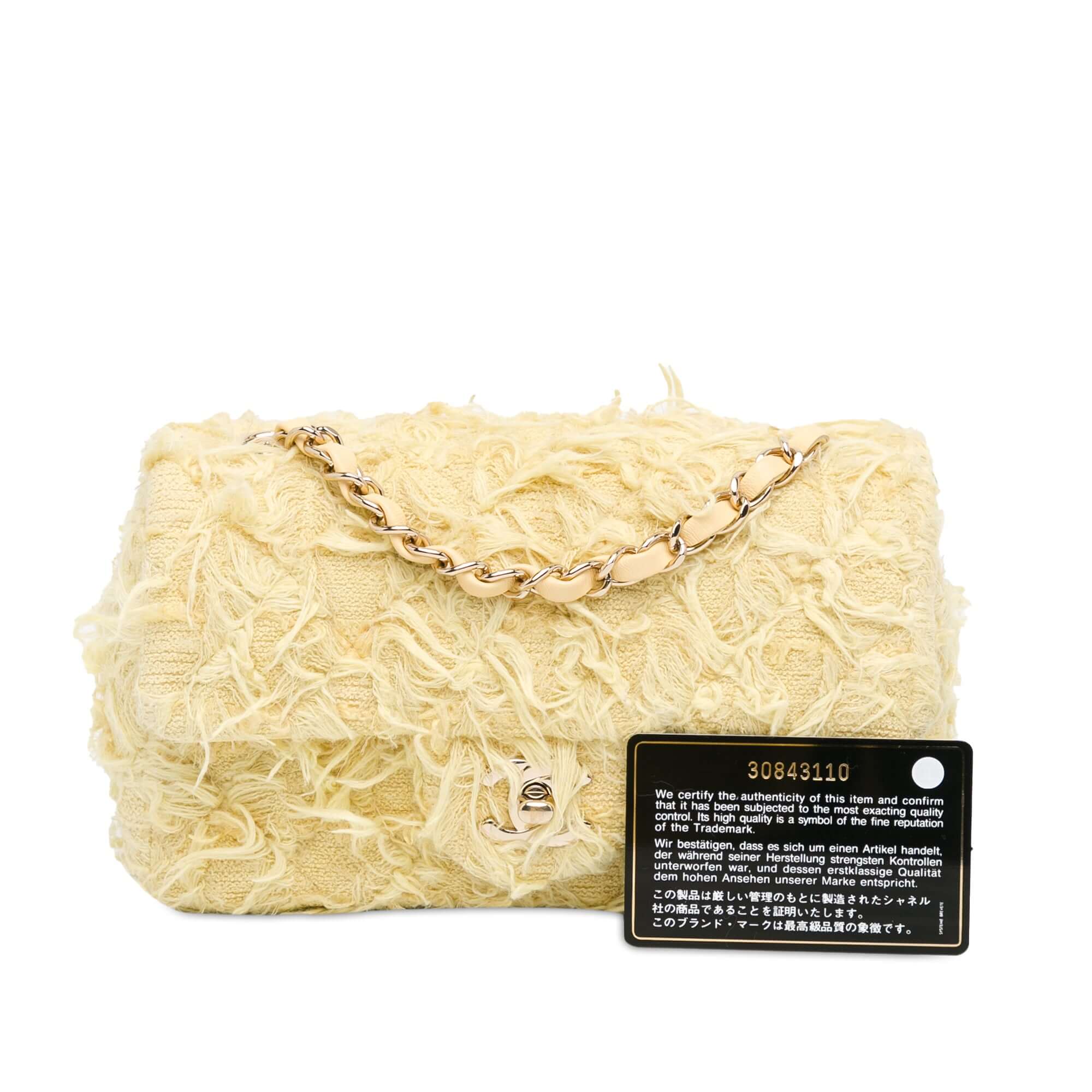 Chanel Mini Rectangular Classic Tweed Fringed Single Flap